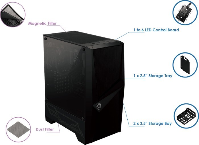 MSI MAG Forge 100R MIDI Tower Gaming Gehäuse, Echtglas Seitenfenster