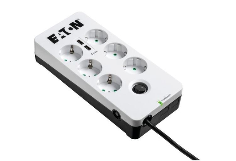 EATON Protection Box 6 Tel@ USB DIN Steckdosenleiste weiß