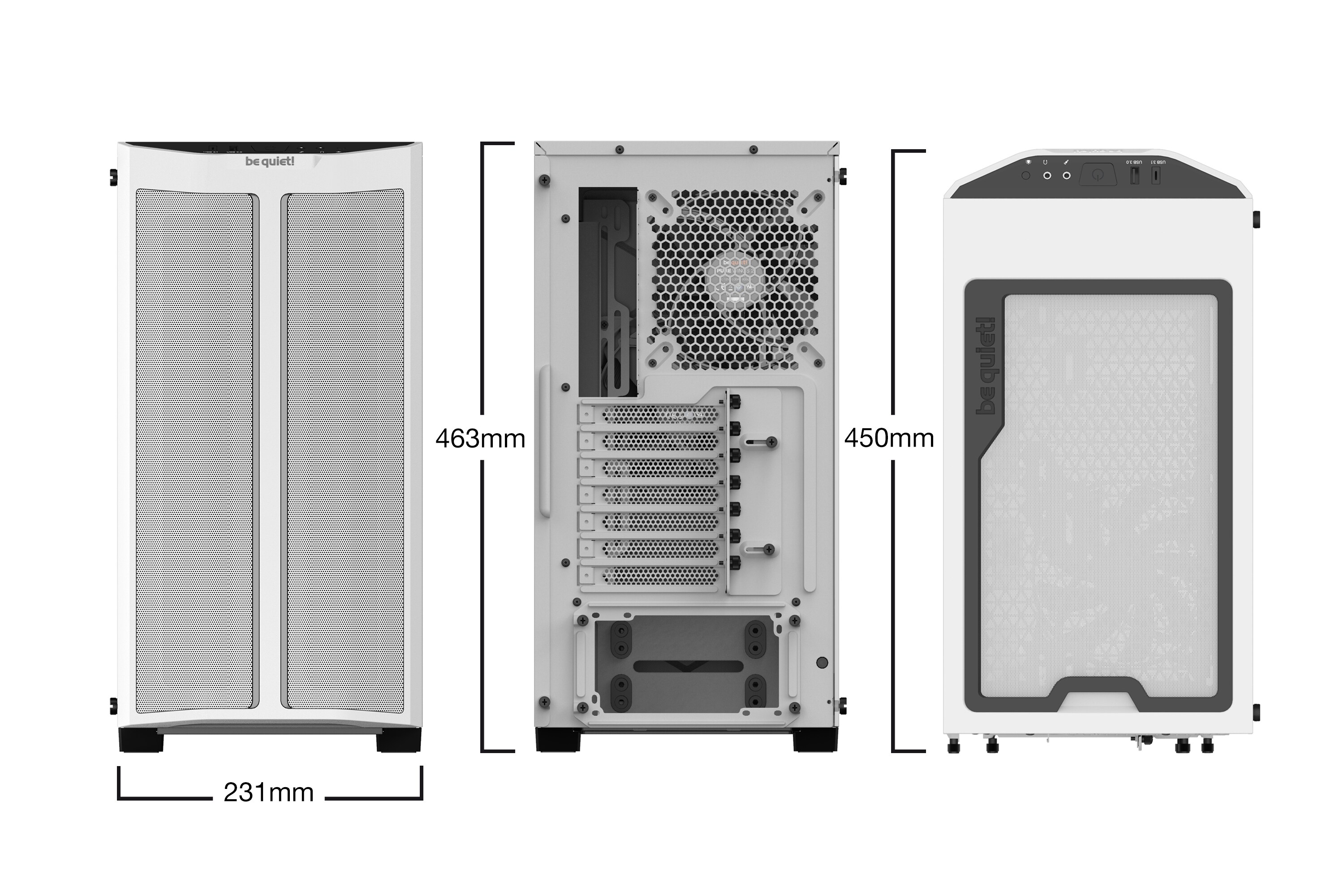 be quiet! Pure Base 500DX Weiß Midi Tower Gaming Gehäuse