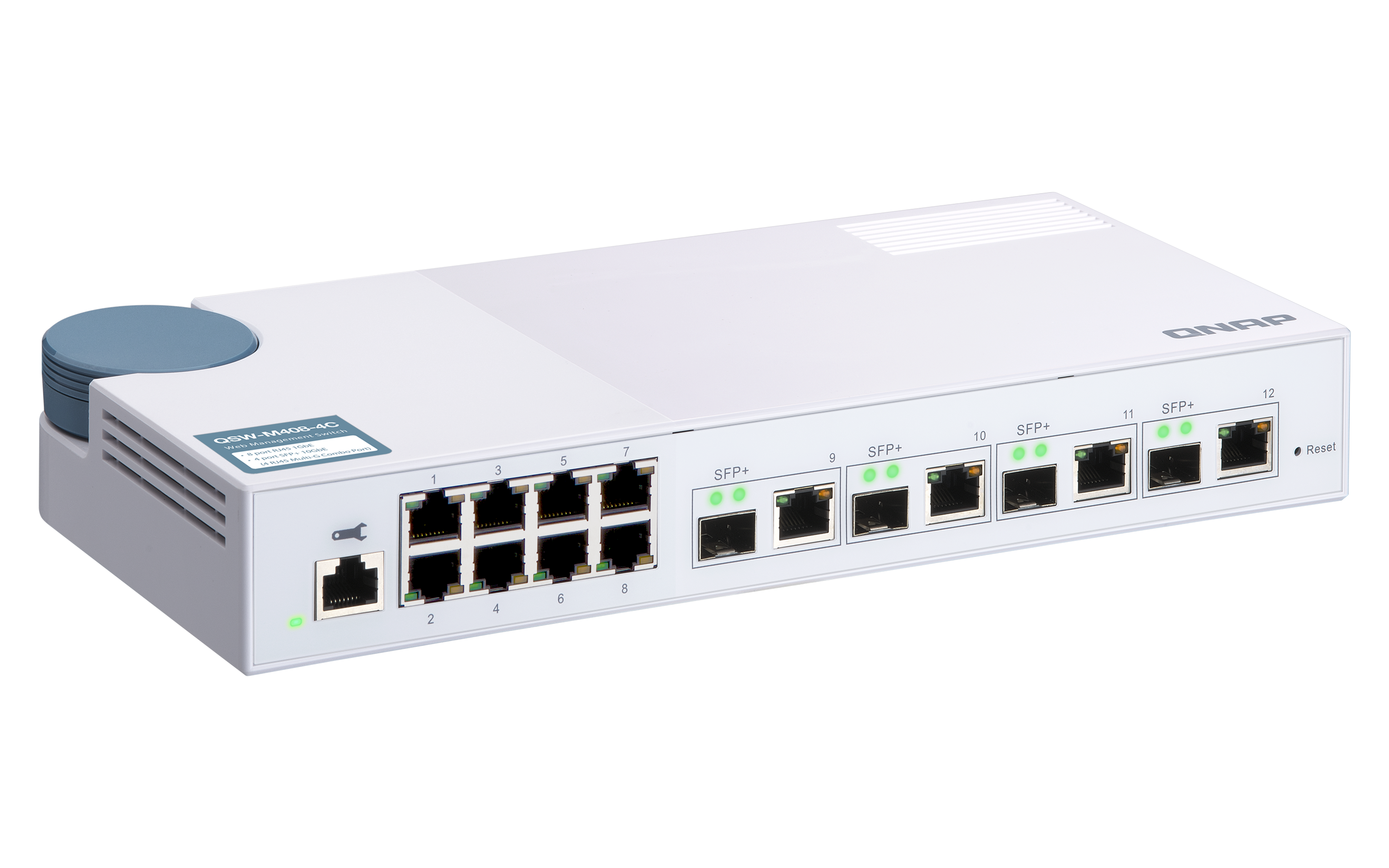 QNAP QSW-M408-4C 8 Port Desktop Switch Web Managed 1G/4xCombo 10G SFP+