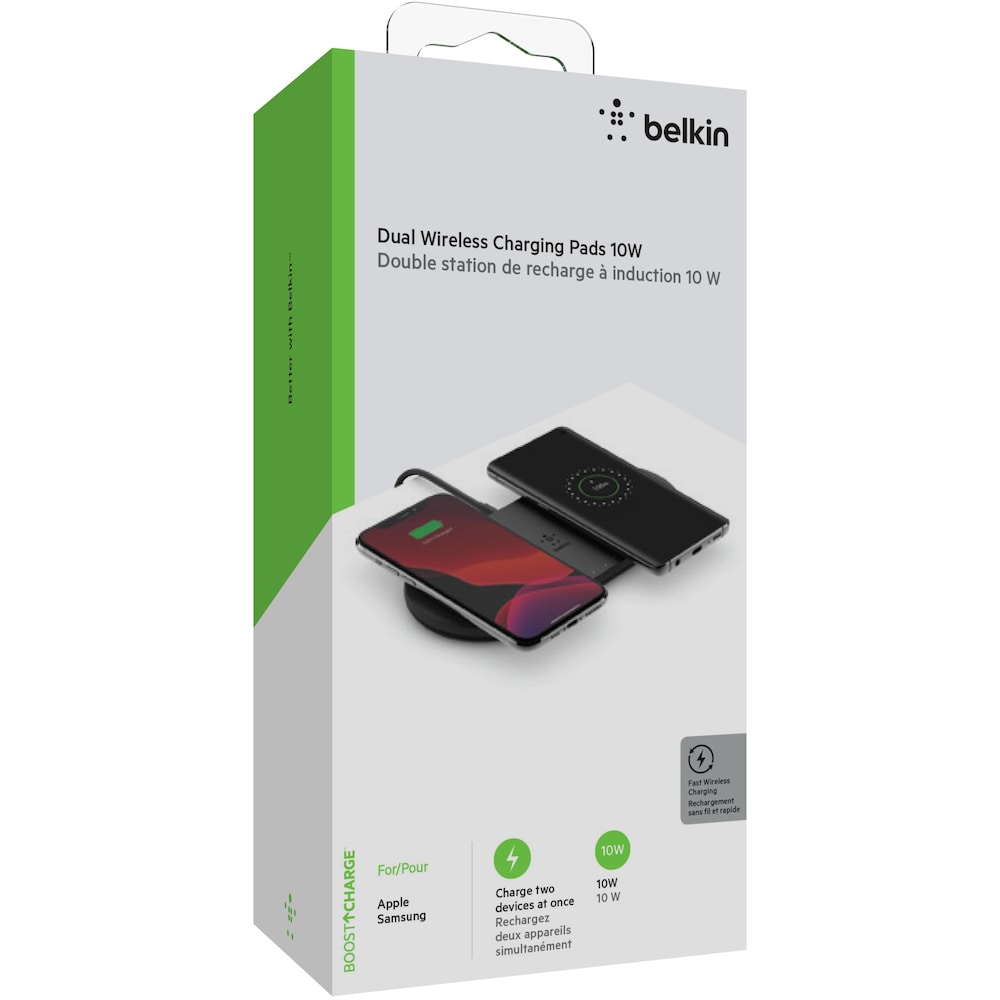 Belkin 2x 10W Dual Wireless Charging Pad mit Netzteil Schwarz