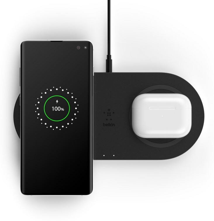 Belkin 2x 10W Dual Wireless Charging Pad mit Netzteil Schwarz