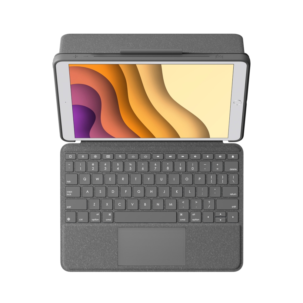 Logitech Slim Combo Hülle und Tastatur für iPad 7. Generation 2019 grau