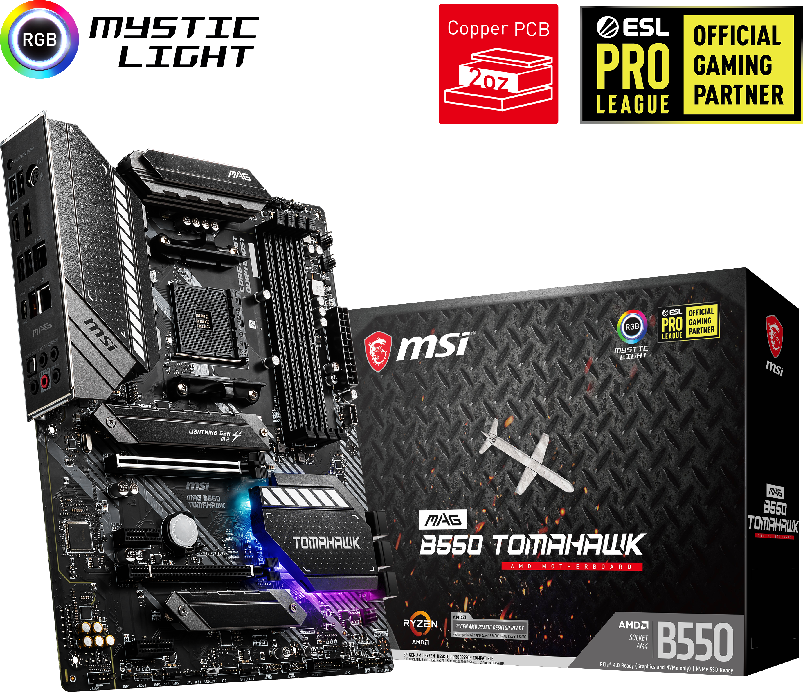 MSI MAG B550 Tomahawk ATX Mainboard Sockel AM4 M.2/DP/HDMI/WLAN