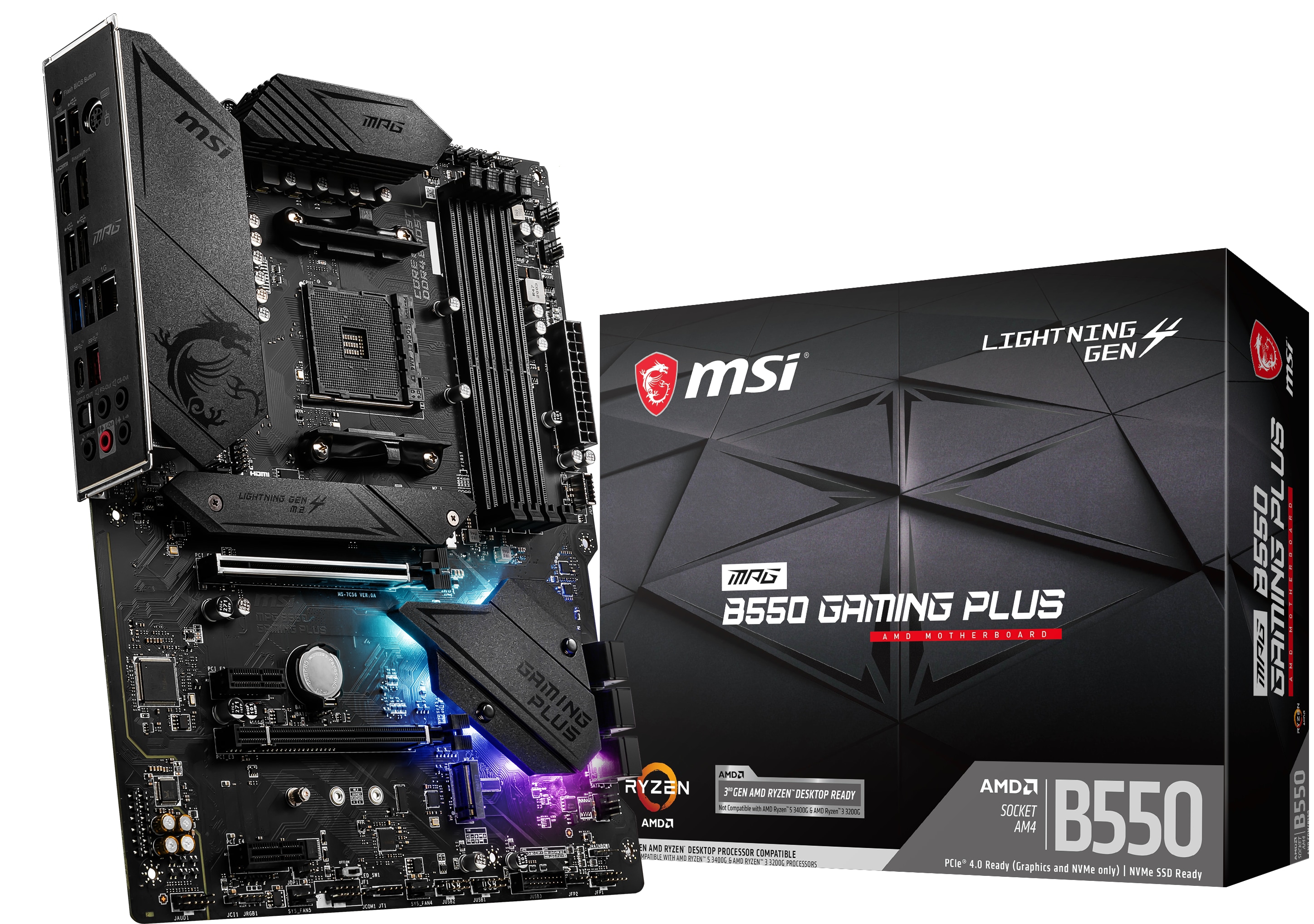 MSI MPG B550 Gaming Plus ATX Mainboard Sockel AM4 M.2/DP/HDMI/WLAN/BT