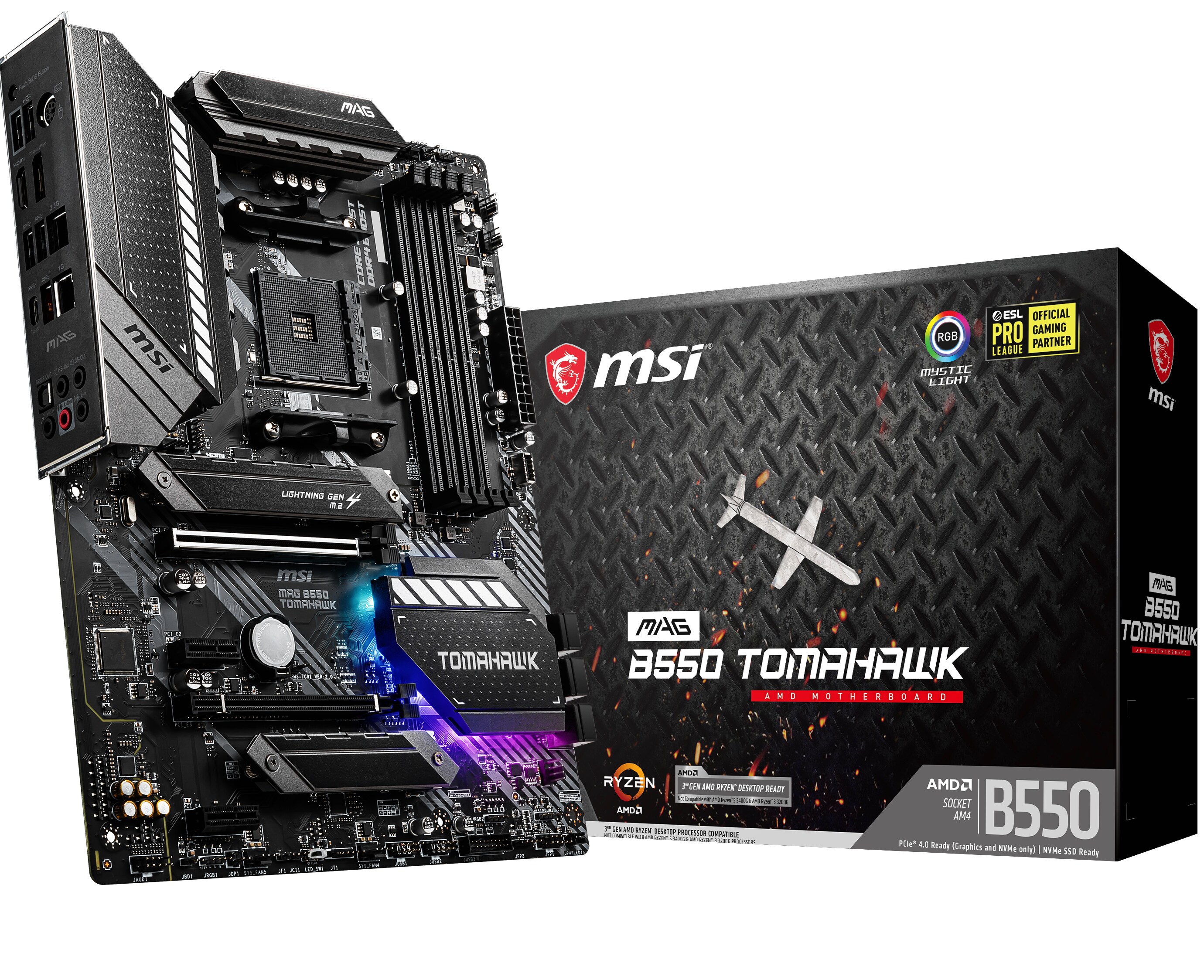 MSI MAG B550 Tomahawk ATX Mainboard Sockel AM4 M.2/DP/HDMI/LAN