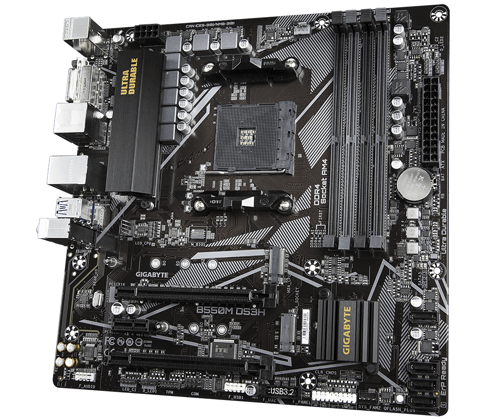 Gigabyte B550M DS3H mATX Mainboard Sockel AM4 M.2/HDMI/DVI/USB