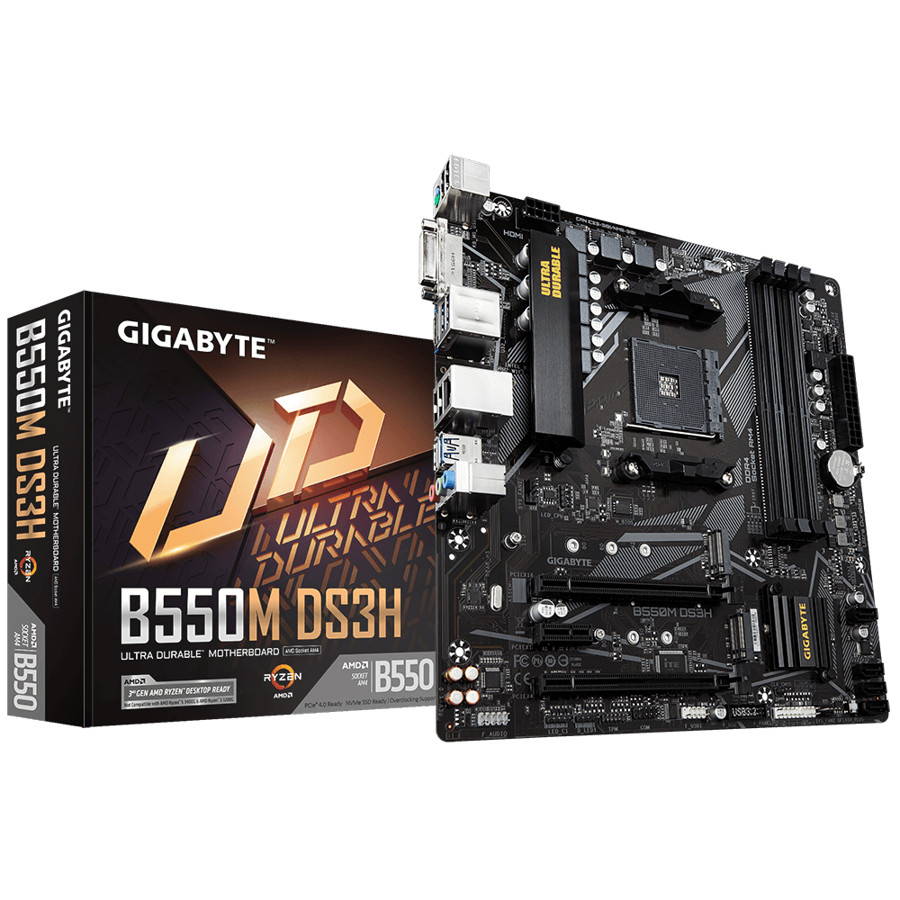 Gigabyte B550M DS3H mATX Mainboard Sockel AM4 M.2/HDMI/DVI/USB