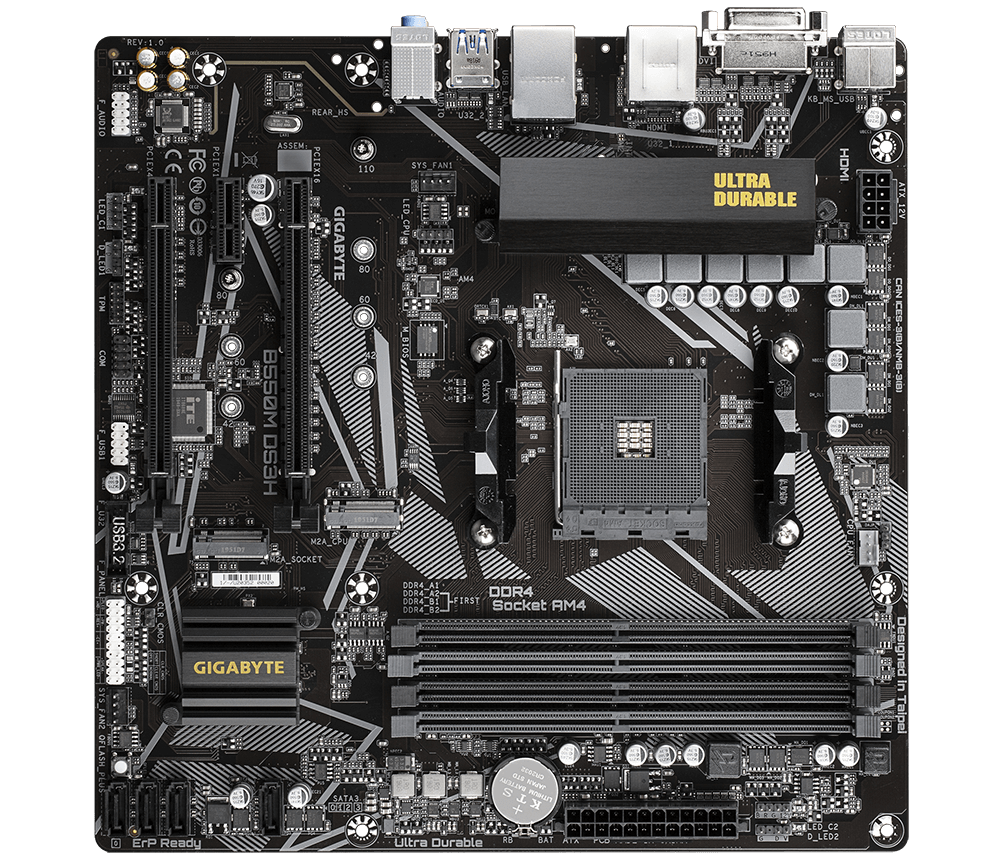 Gigabyte B550M DS3H mATX Mainboard Sockel AM4 M.2/HDMI/DVI/USB