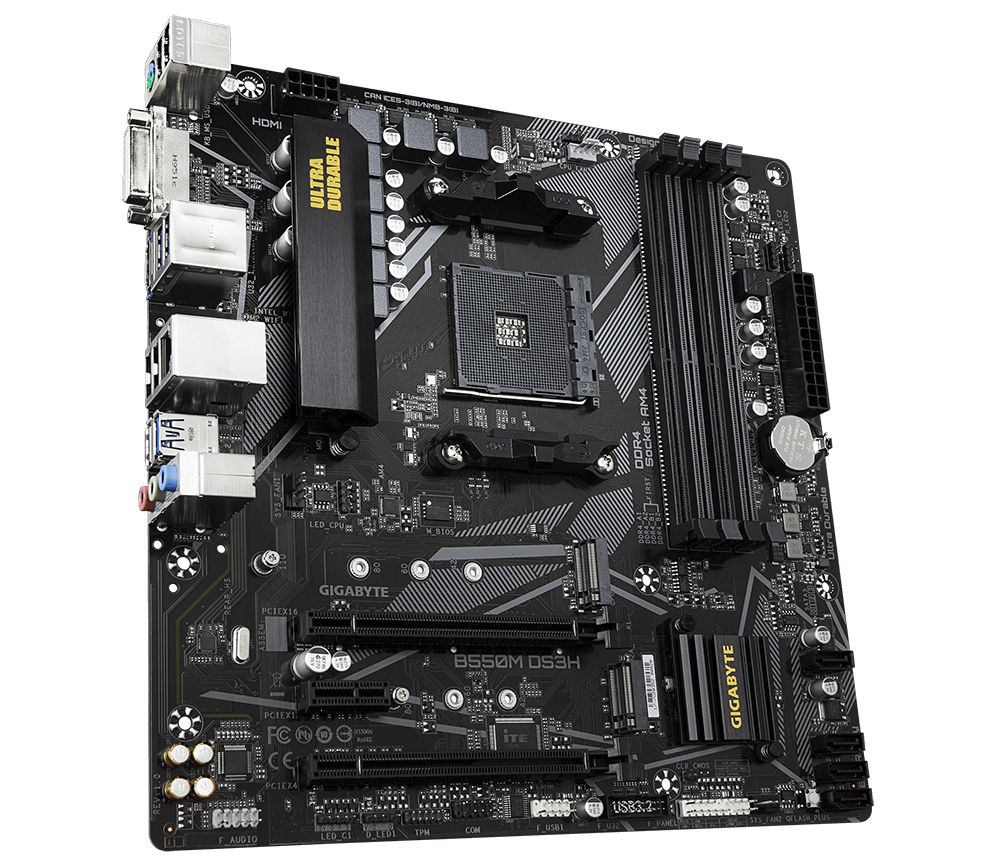 Gigabyte B550M DS3H mATX Mainboard Sockel AM4 M.2/HDMI/DVI/USB