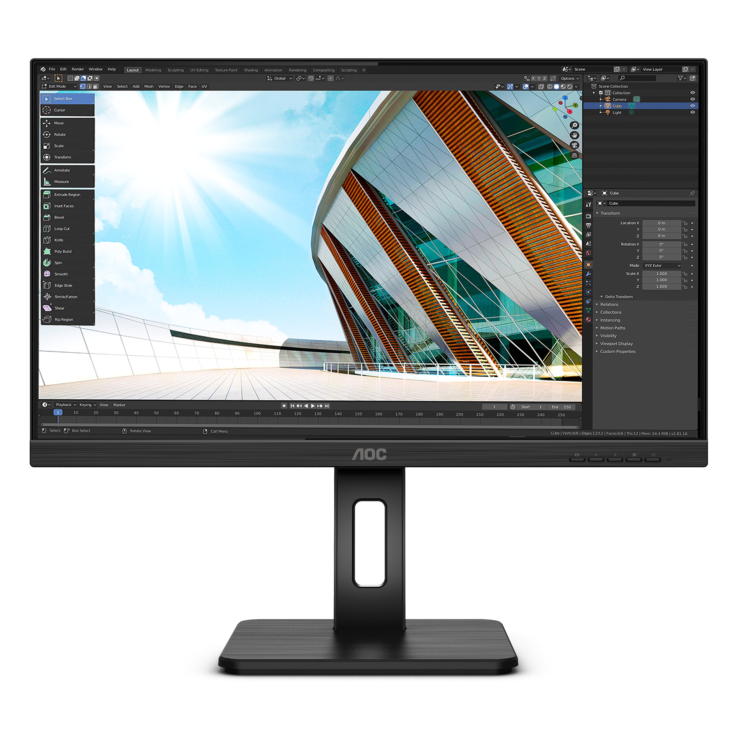 AOC Q24P2Q 60,45cm (23,8") Full HD KVM 16:9 HDMI/DP/USB-C 4ms