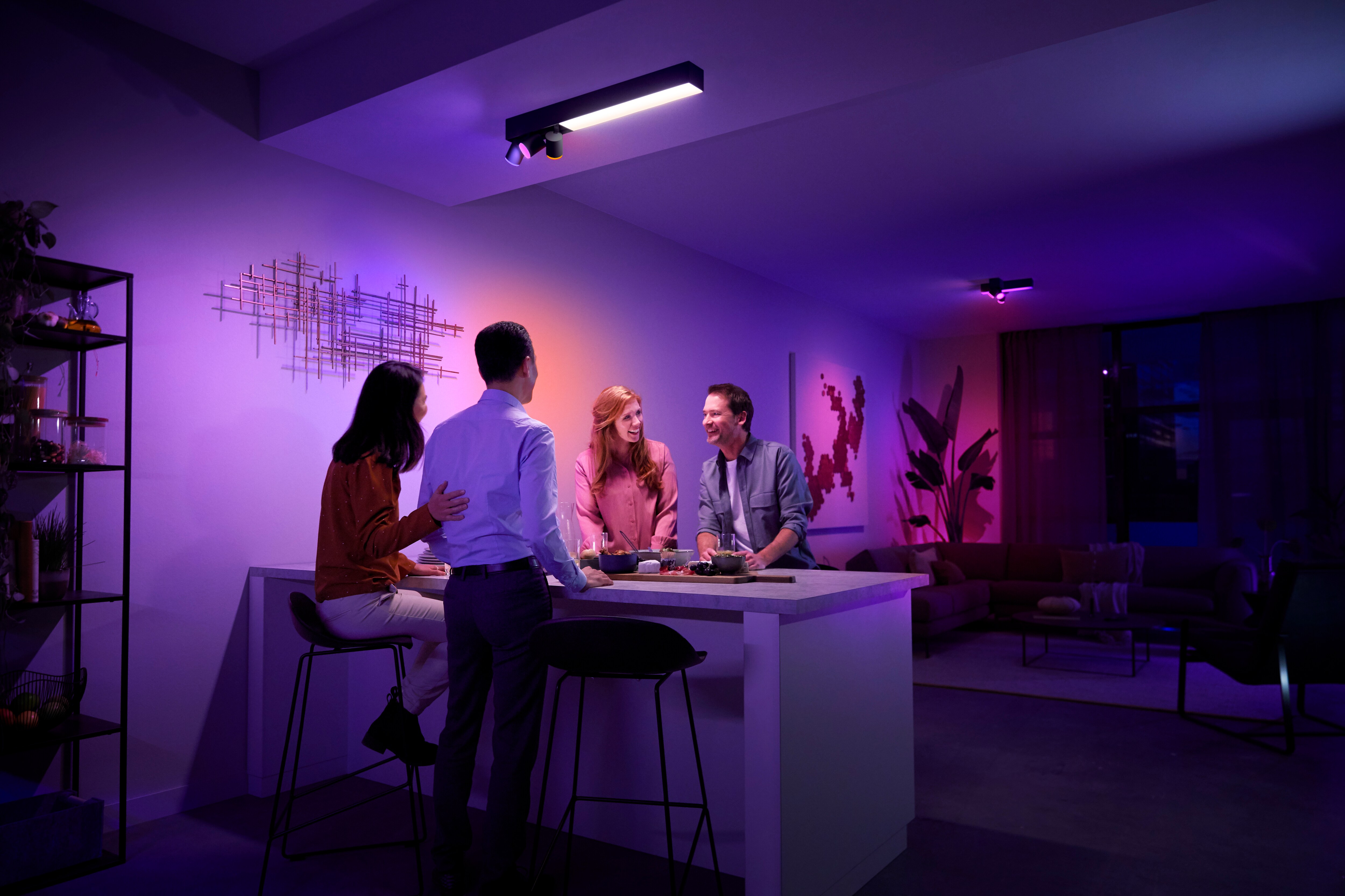 Philips Hue White &amp; Color Ambiance BT Centris Spot 3 flg. schwarz 3650lm