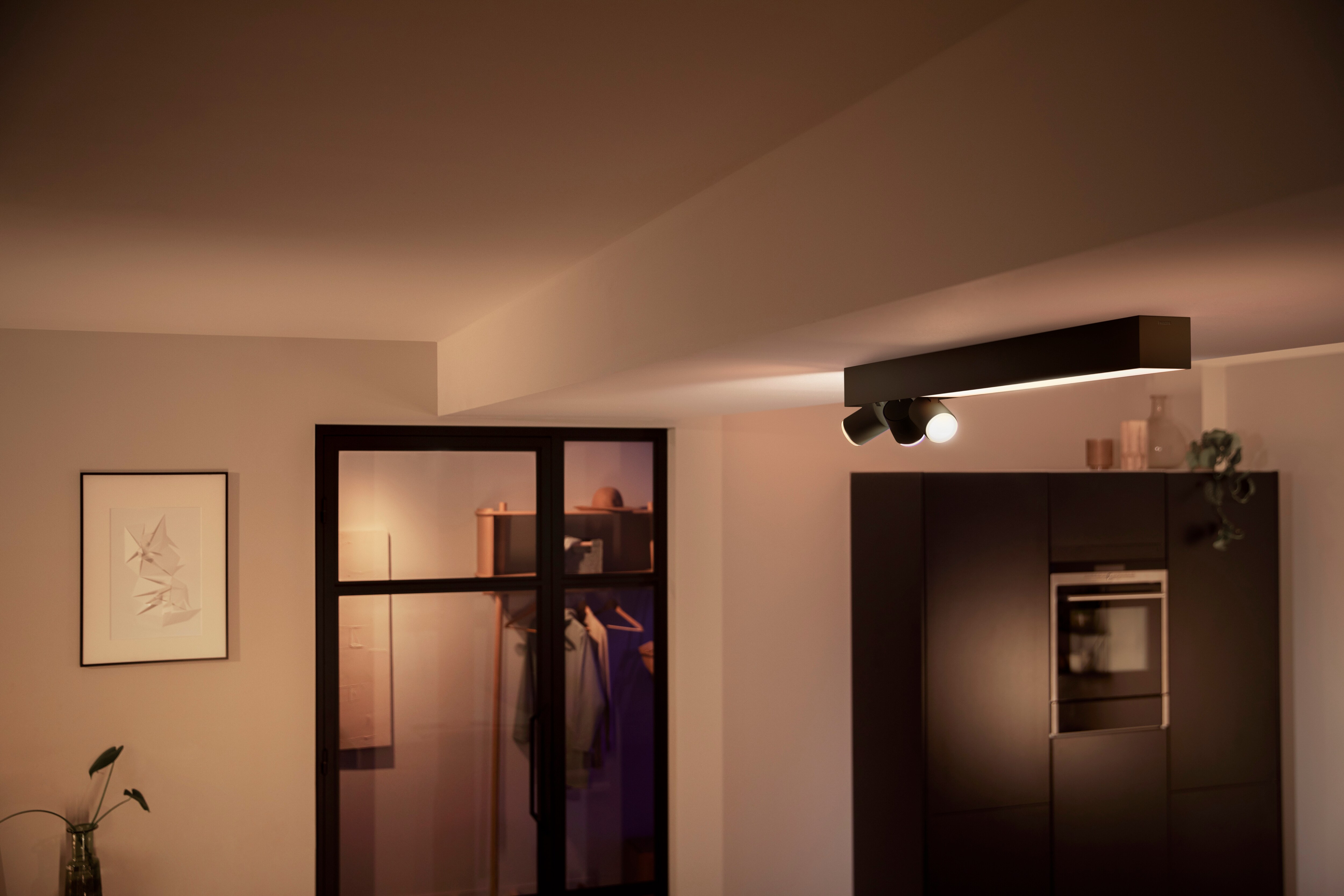 Philips Hue White &amp; Color Ambiance BT Centris Spot 3 flg. schwarz 3650lm