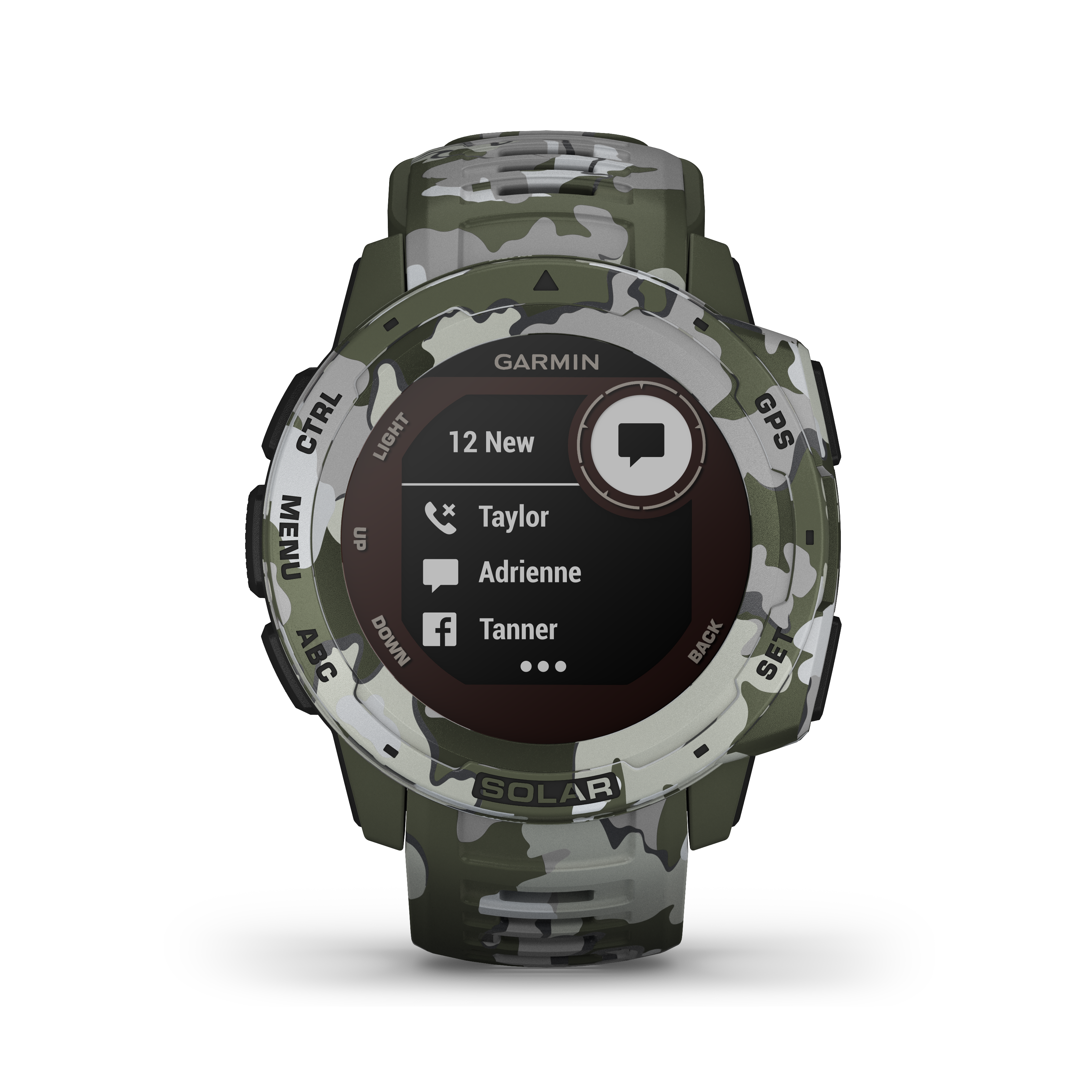 Garmin Instinct Solar Camo GPS-Multisport-Smartwatch grün