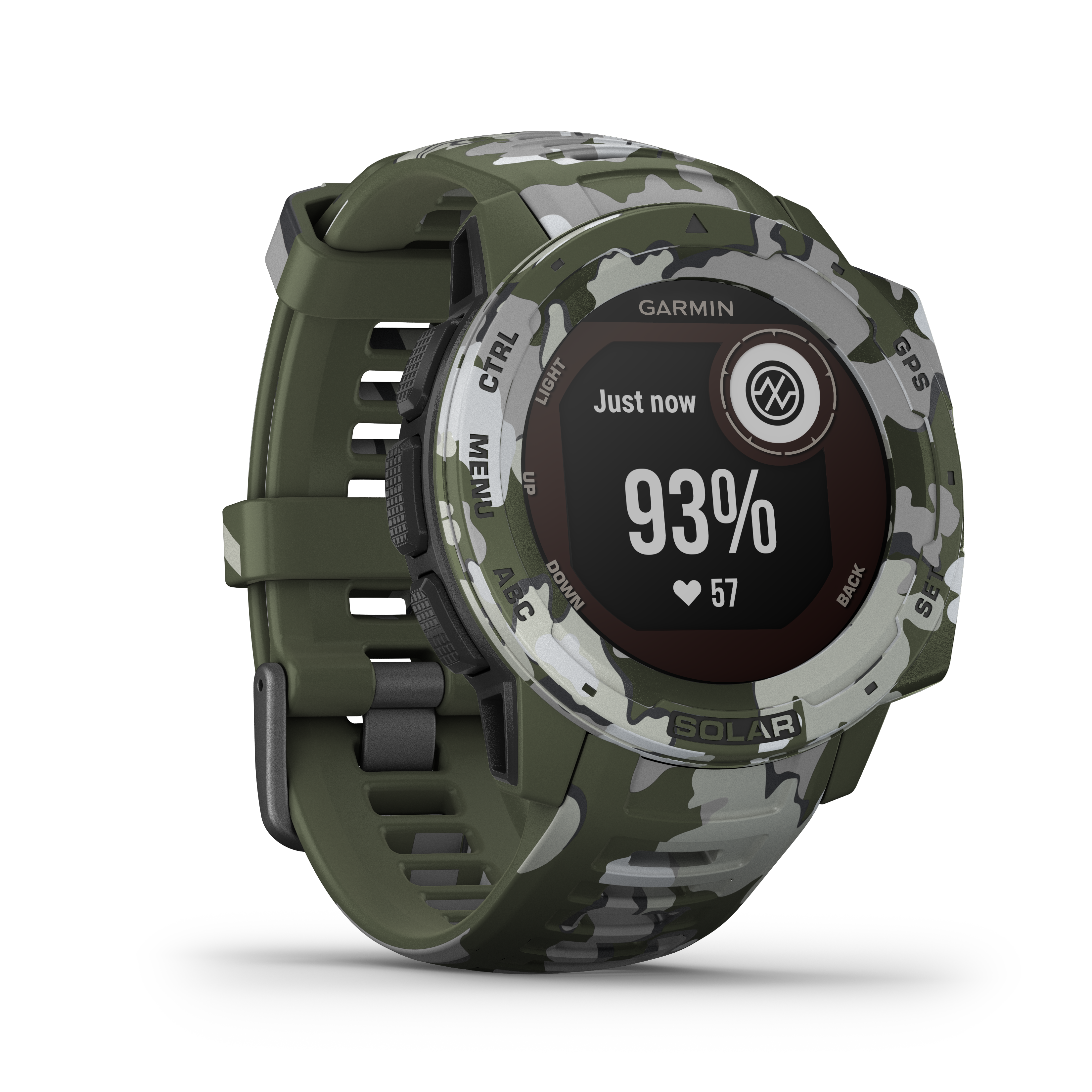 Garmin Instinct Solar Camo GPS-Multisport-Smartwatch grün