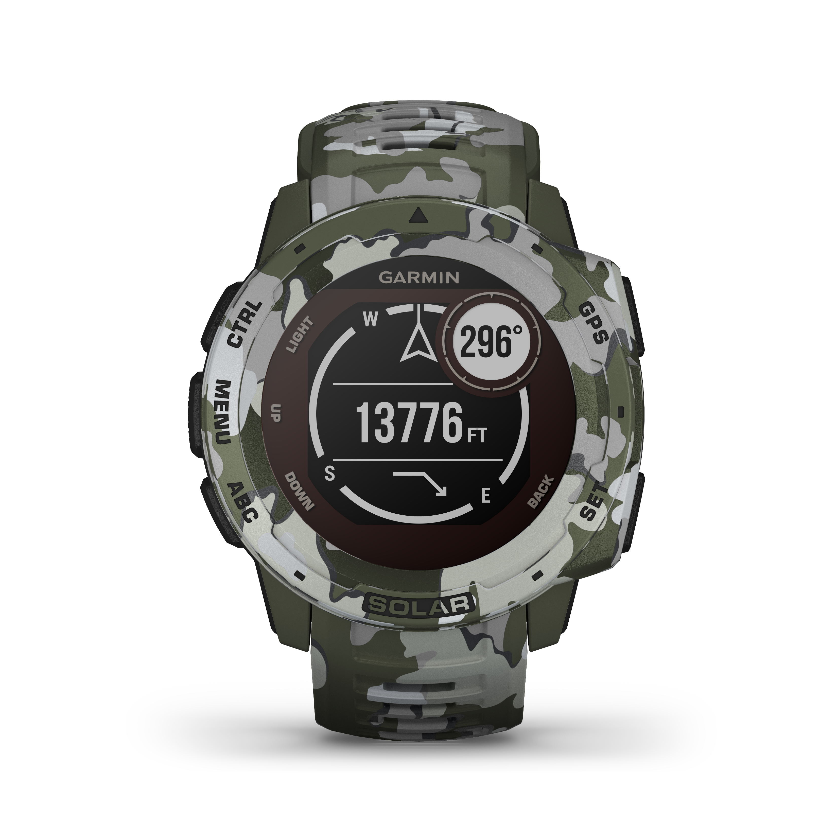 Garmin Instinct Solar Camo GPS-Multisport-Smartwatch grün