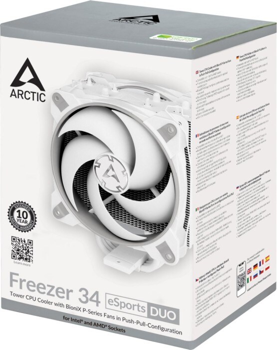 Arctic Freezer 34 eSports DUO Weiß/Grau CPU Kühler für AMD und Intel CPUs