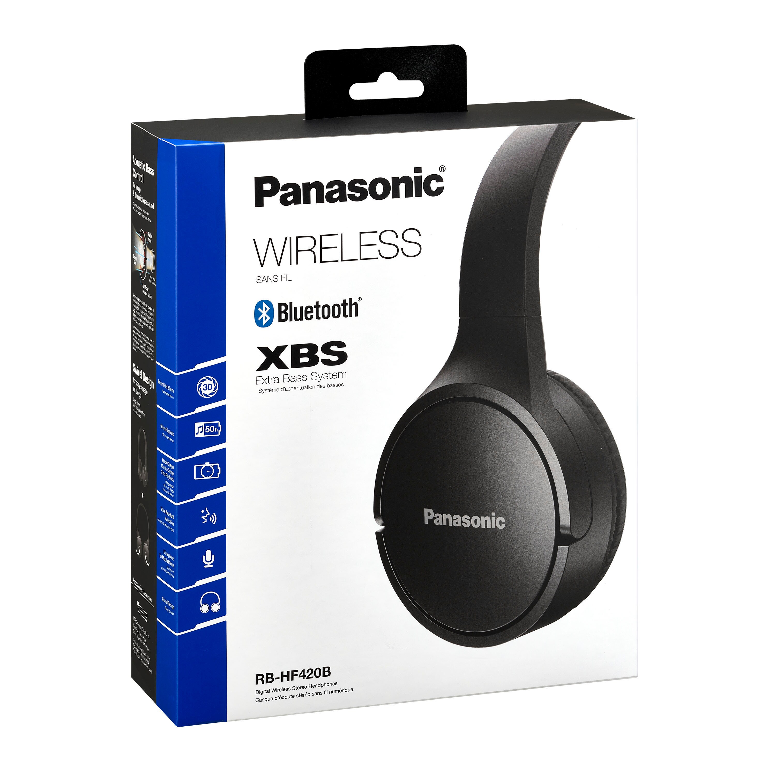 Panasonic RB-HF420BE-K Bluetooth On-Ear Kopfhörer schwarz Sprachsteuerung