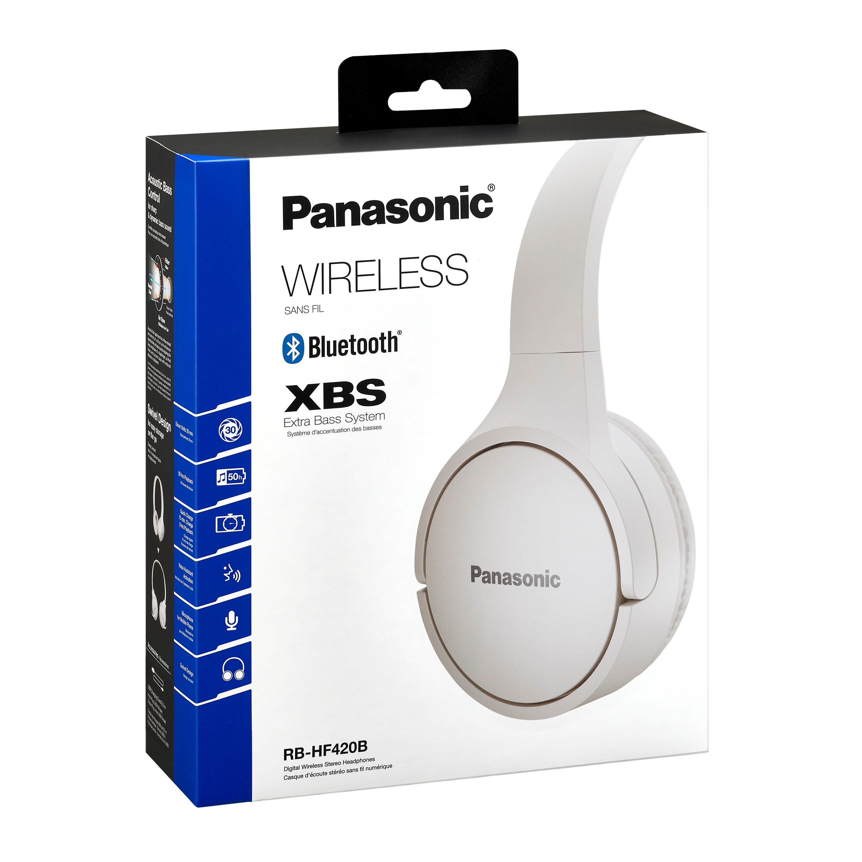 Panasonic RB-HF420BE-W Bluetooth On-Ear Kopfhörer weiß Sprachsteuerung