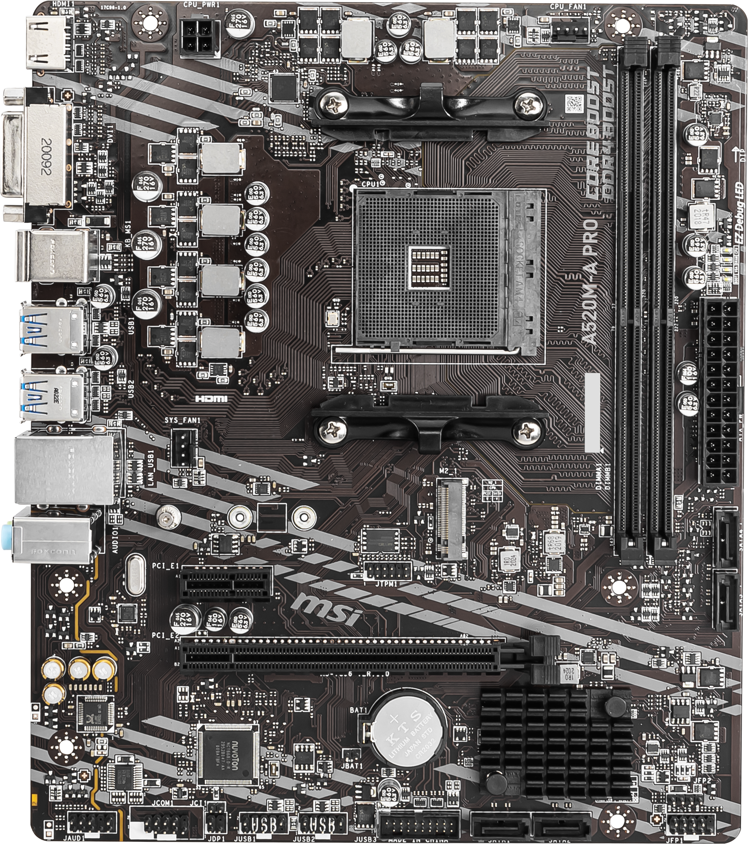 MSI A520M-A PRO mATX Mainboard Sockel AM4 DVI/HDMI/M.2/SATA