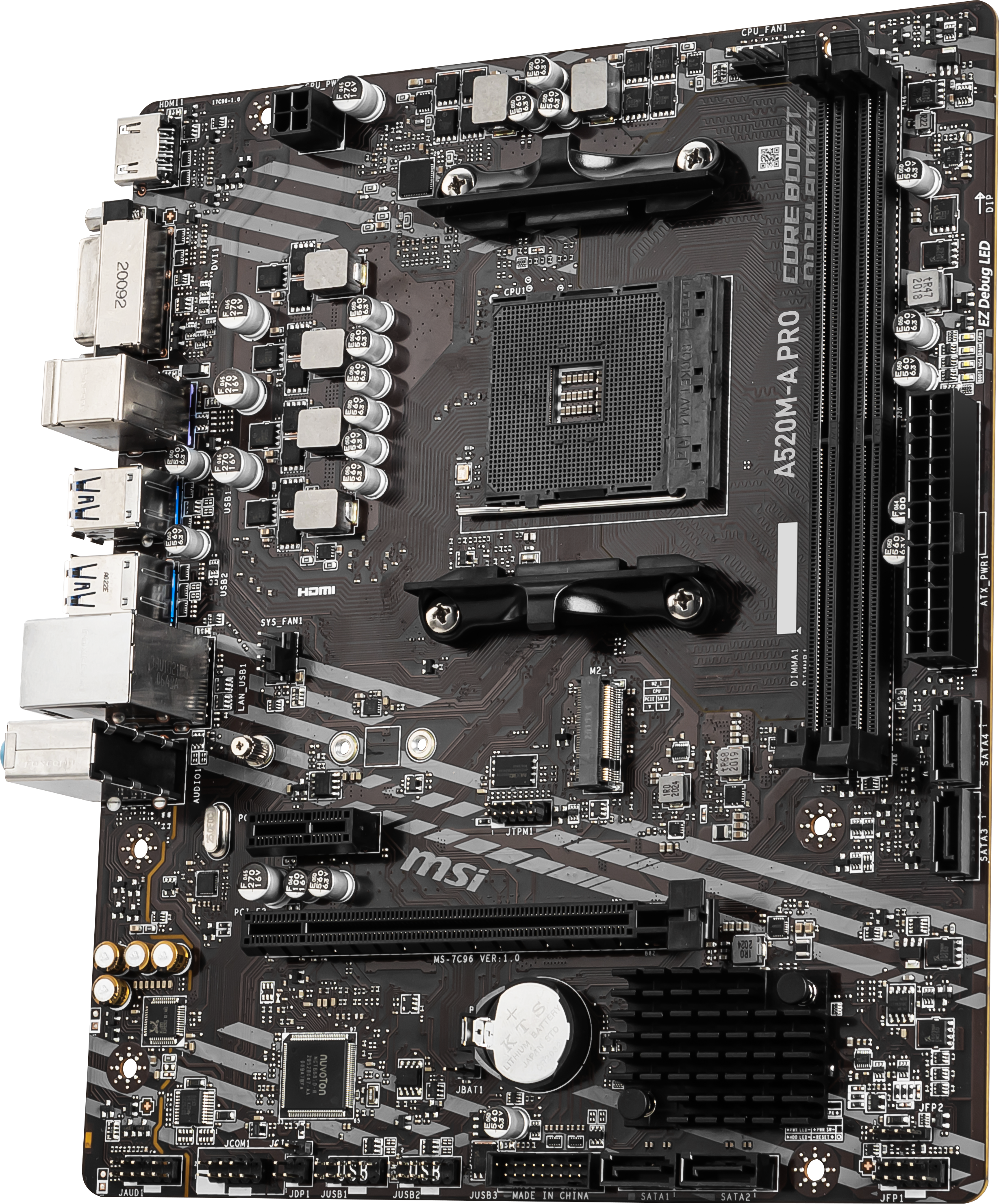 MSI A520M-A PRO mATX Mainboard Sockel AM4 DVI/HDMI/M.2/SATA