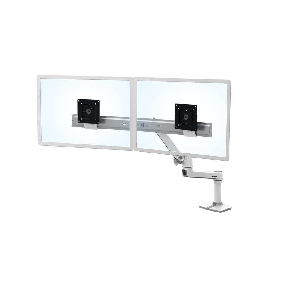 Ergotron LX Dual Direct Monitorarm, Tischhalterung (weiß)