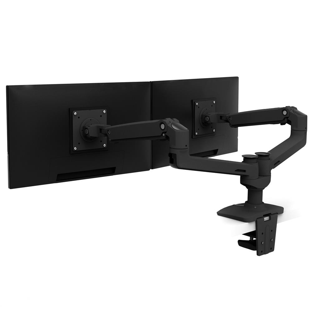 Ergotron LX Dual Monitorarm für zwei Monitore, Tischhalterung (Schwarz)