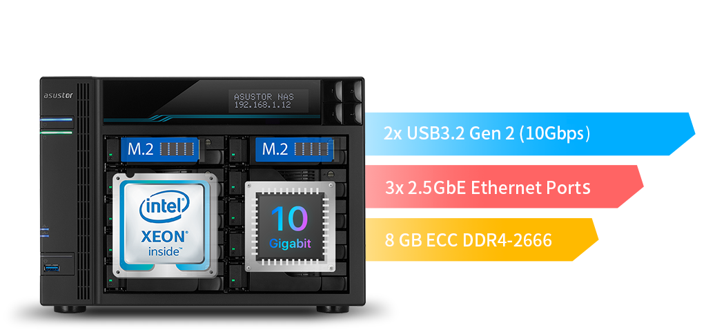 ASUSTOR AS7110T Lockerstor 10 Pro NAS System 10-bay