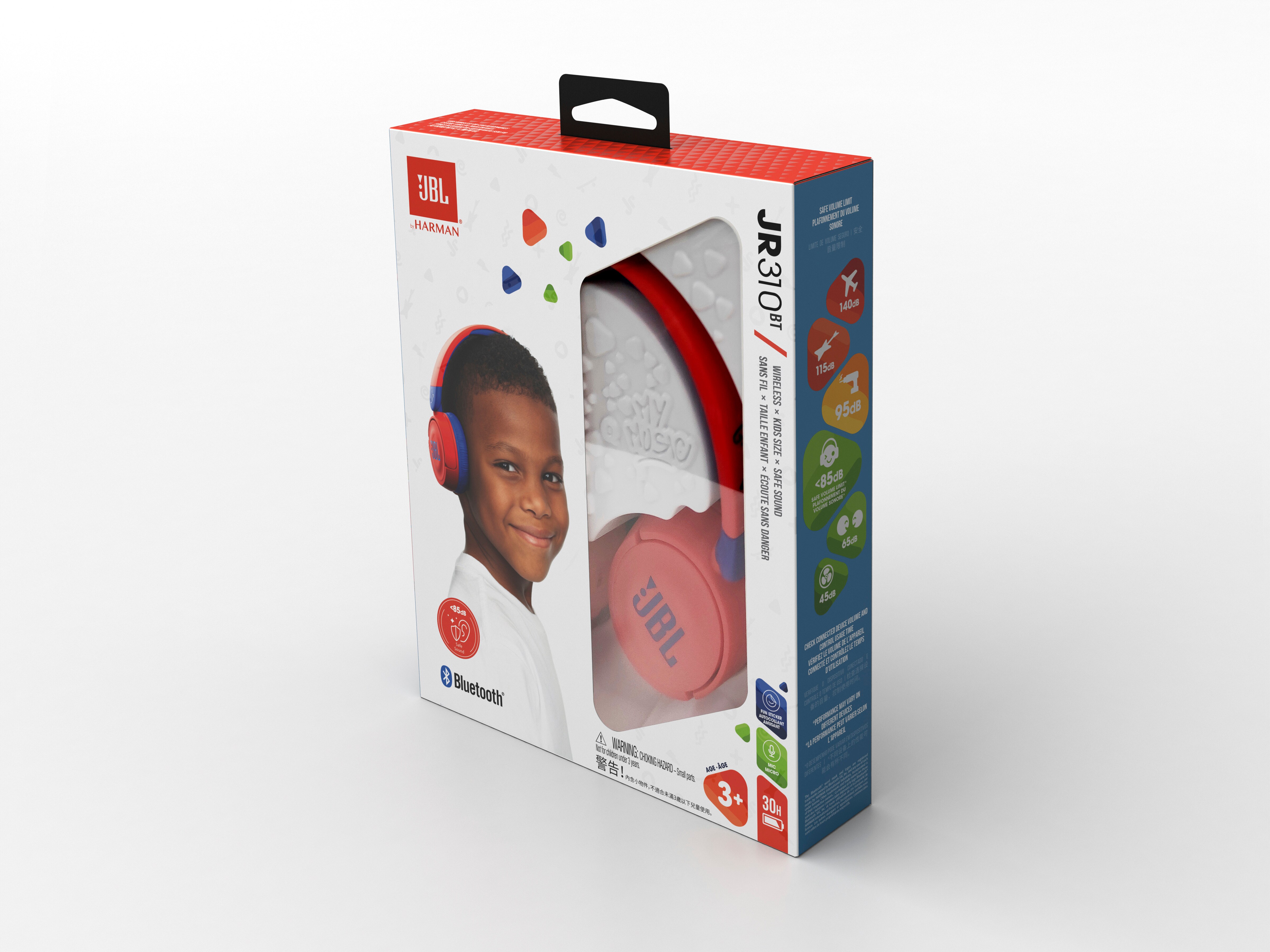 JBL JR310BT - On Ear-Bluetooth Kopfhörer für Kinder blau/rot ++ Cyberport