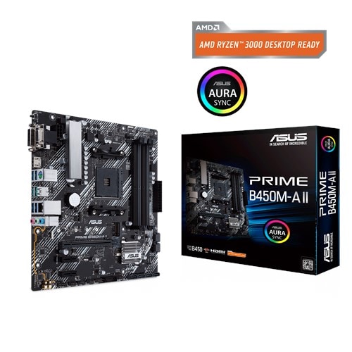 ASUS Prime B450M-A II mATX Mainboard Sockel AM4 M.2/USB3.1/HDMI/DVI/VGA