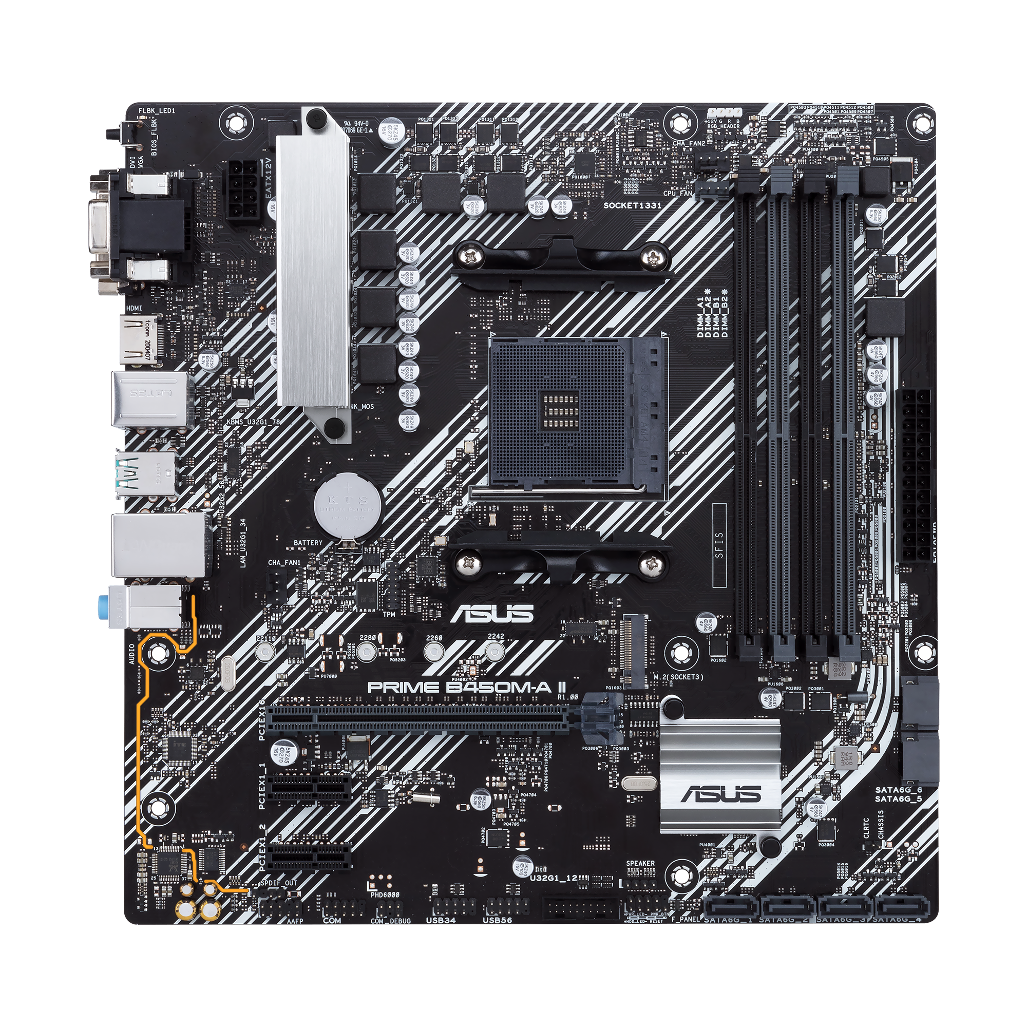 ASUS Prime B450M-A II mATX Mainboard Sockel AM4 M.2/USB3.1/HDMI/DVI/VGA