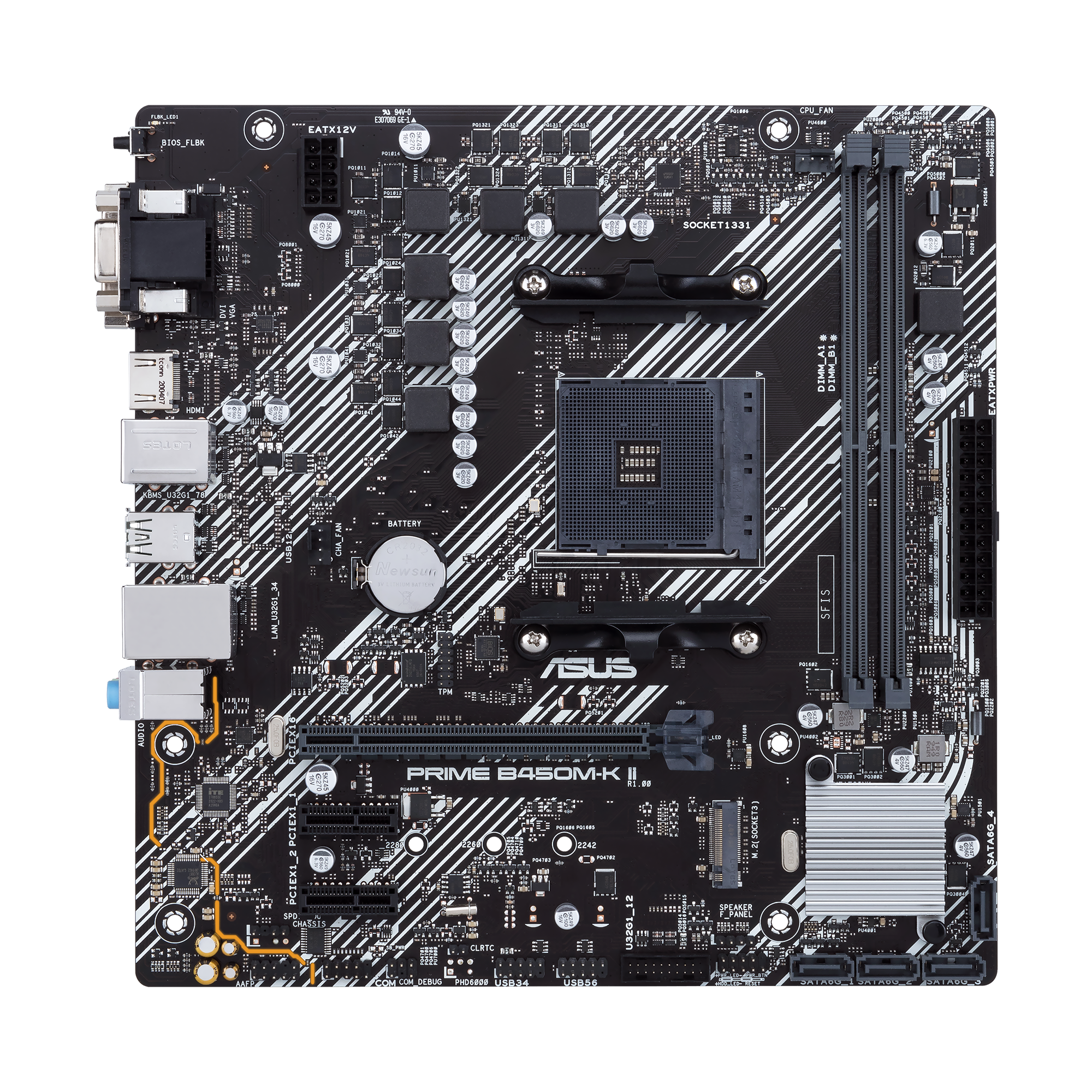 ASUS Prime B450M-K II mATX Mainboard Sockel AM4 M.2/USB3.1/DVI/VGA