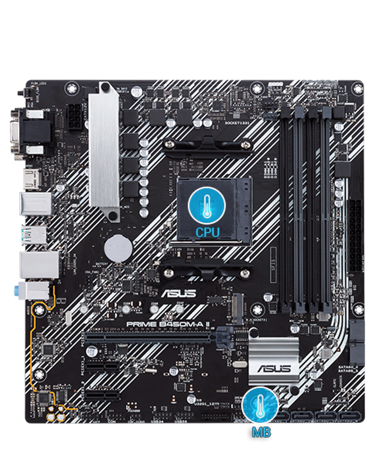 ASUS Prime B450M-A II mATX Mainboard Sockel AM4 M.2/USB3.2/HDMI/DVI/VGA