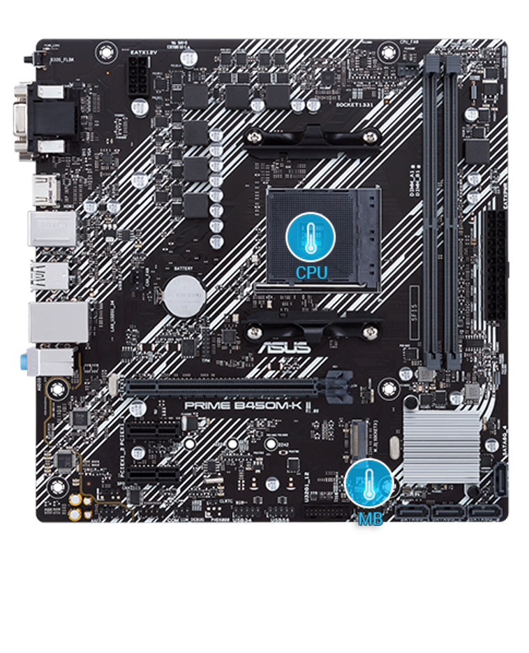 ASUS Prime B450M-K II mATX Mainboard Sockel AM4 M.2/USB3.2/DVI/VGA/HDMI