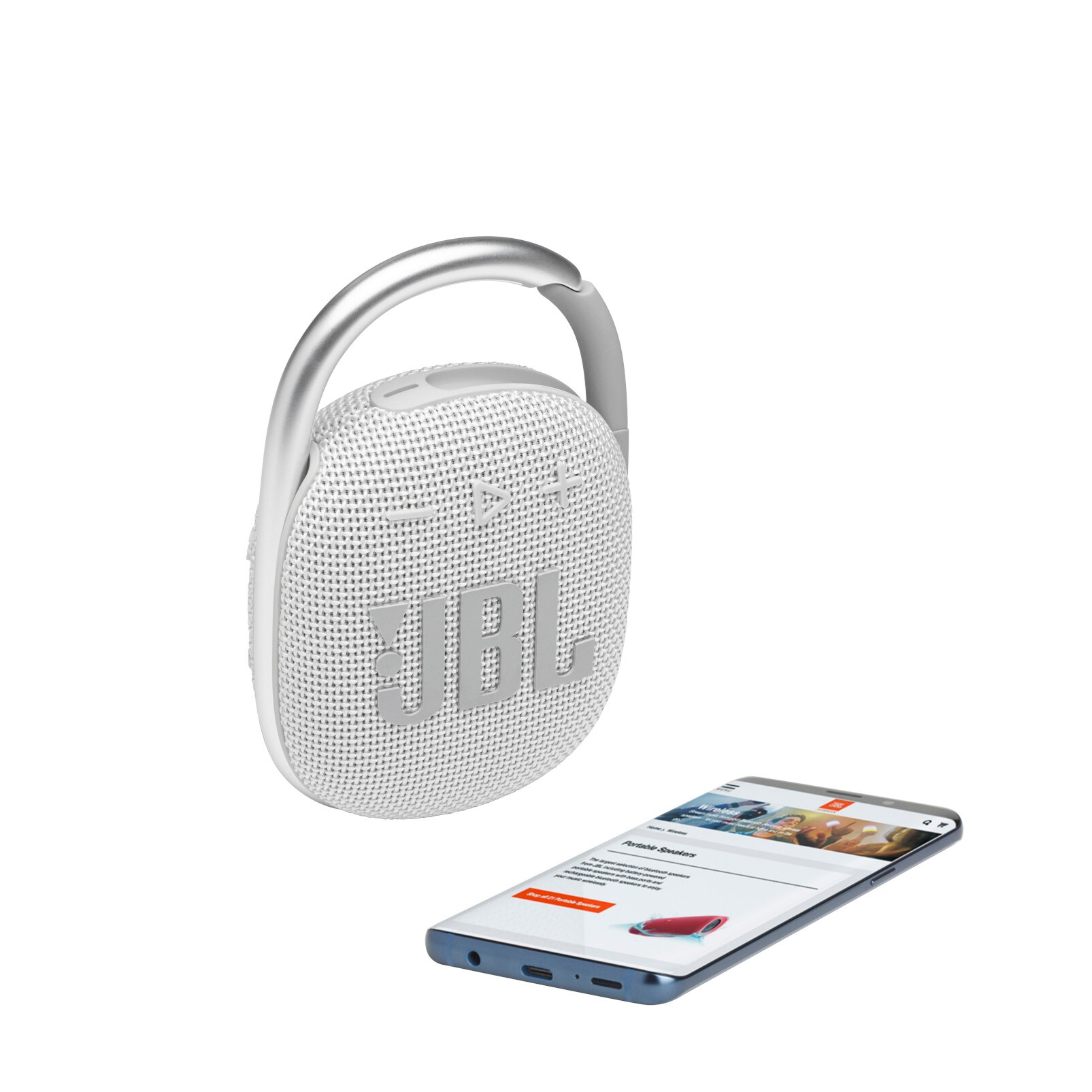 JBL Clip 4 weiß Tragbarer Bluetooth-Lautsprecher wasserdicht nach IP67