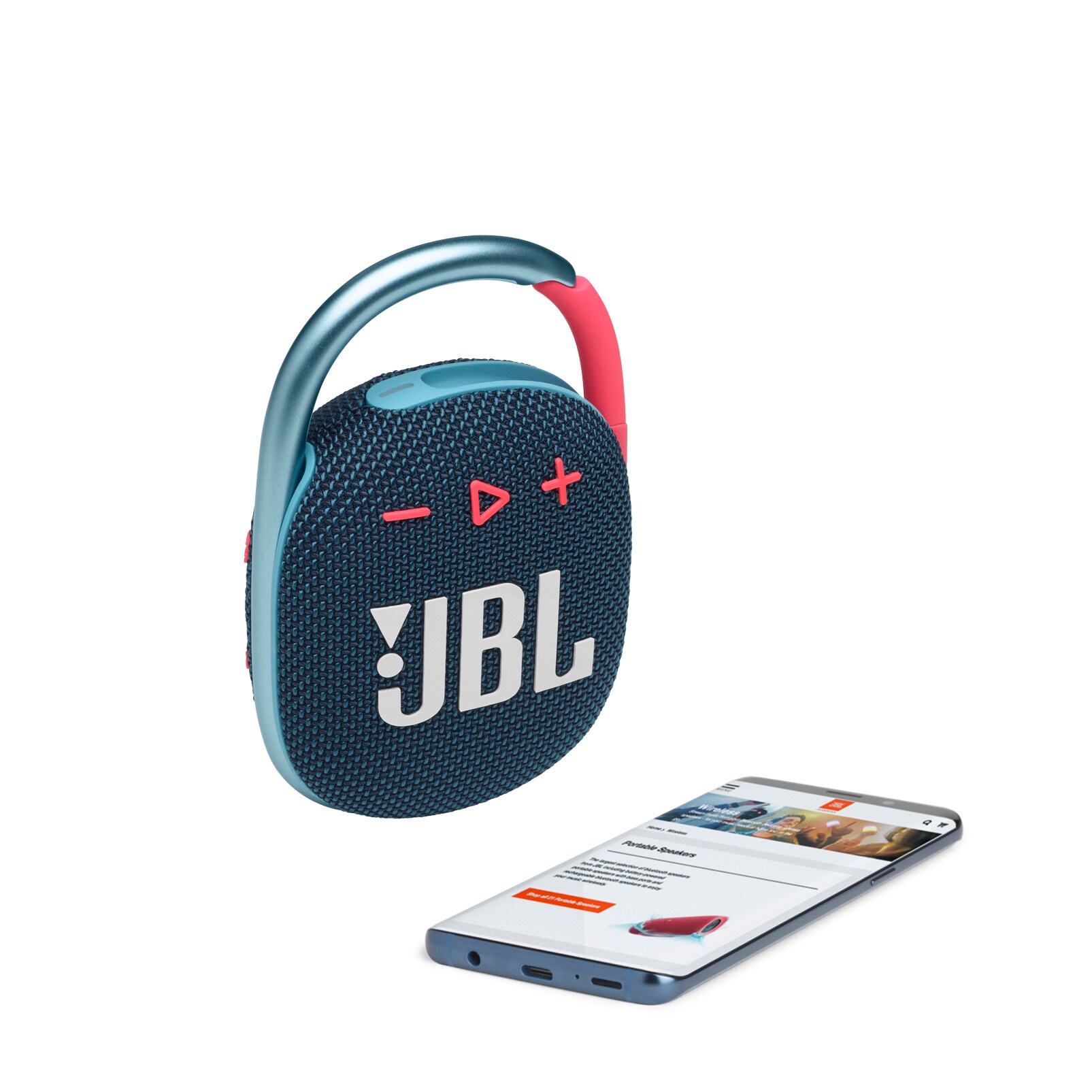 JBL Clip 4 blue/pink Tragbarer Bluetooth-Lautsprecher wasserdicht nach IP67