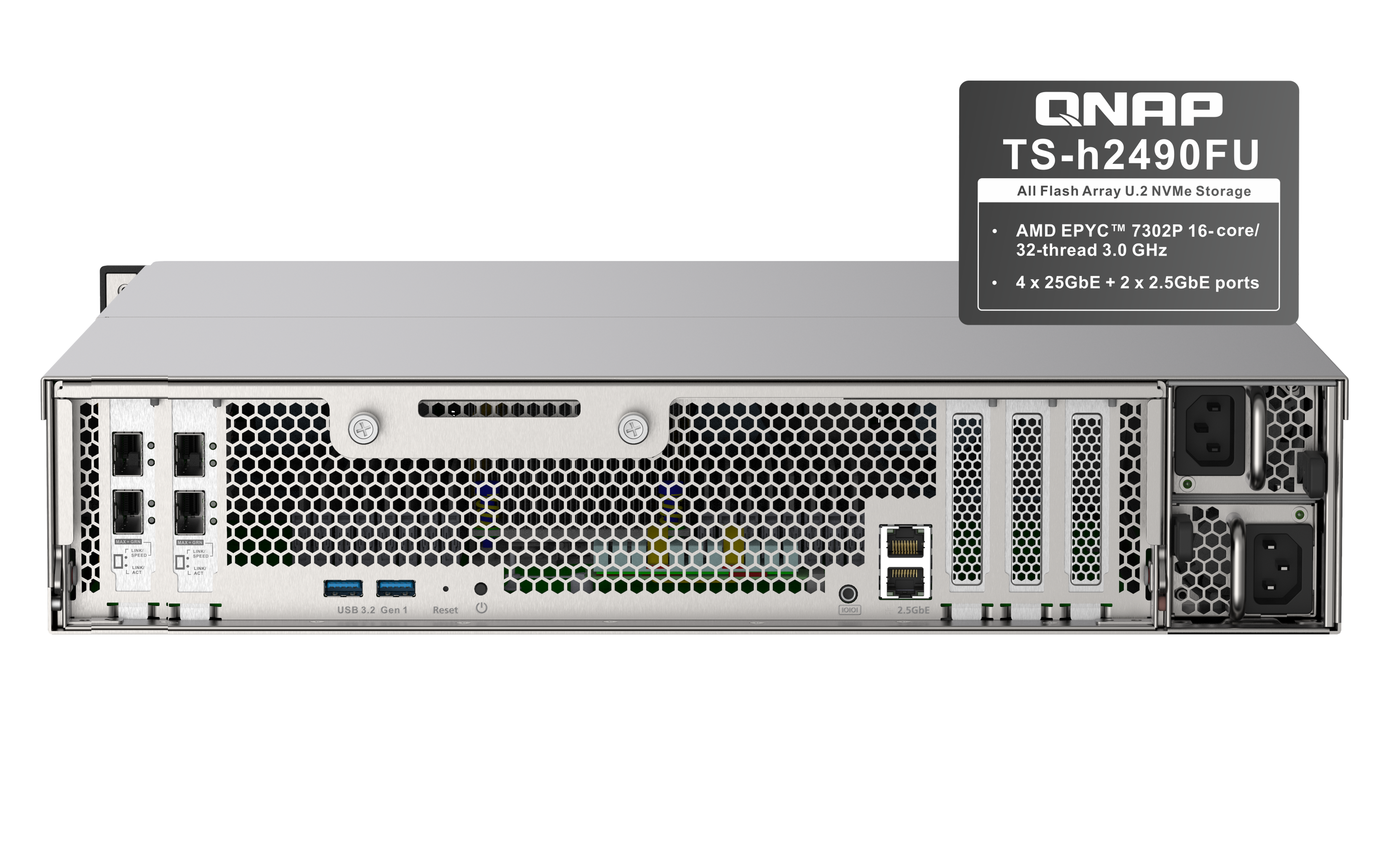 QNAP TS-TS-h2490FU-7302P-128G NAS System 24-Bay