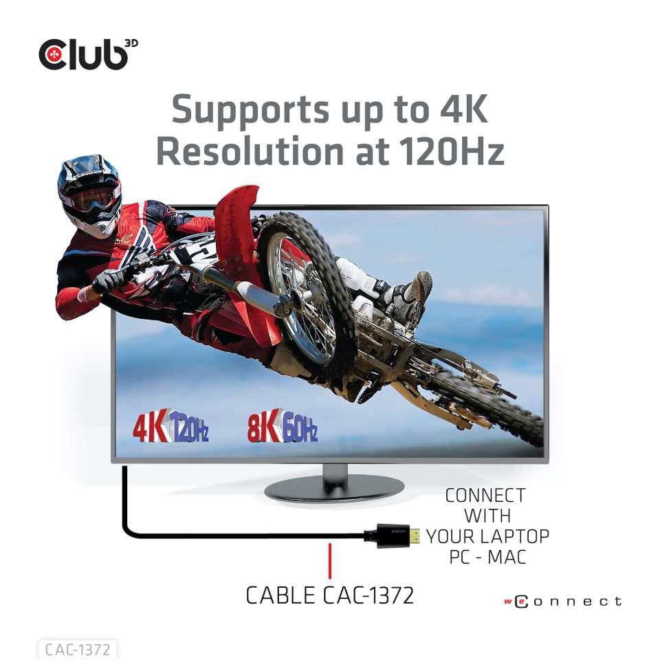 Club 3D HDMI 2.1 Kabel 2m Ultra High Speed 10K120Hz St./St. schwarz