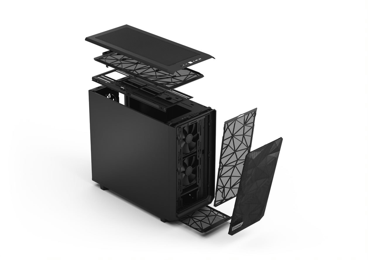 Fractal Design Meshify 2 Black Solid Big Tower Gaming Gehäuse mit Seitenfenster