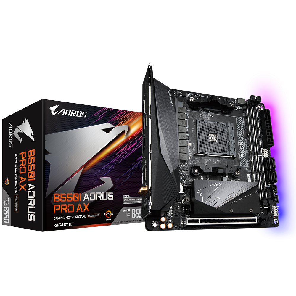 Gigabyte B550i AORUS Pro AX Mini ITX Mainboard Sockel AM4 M.2/HDMI/USB3.2