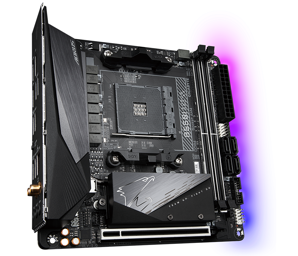 Gigabyte B550i AORUS Pro AX Mini ITX Mainboard Sockel AM4 M.2/HDMI/USB3.2