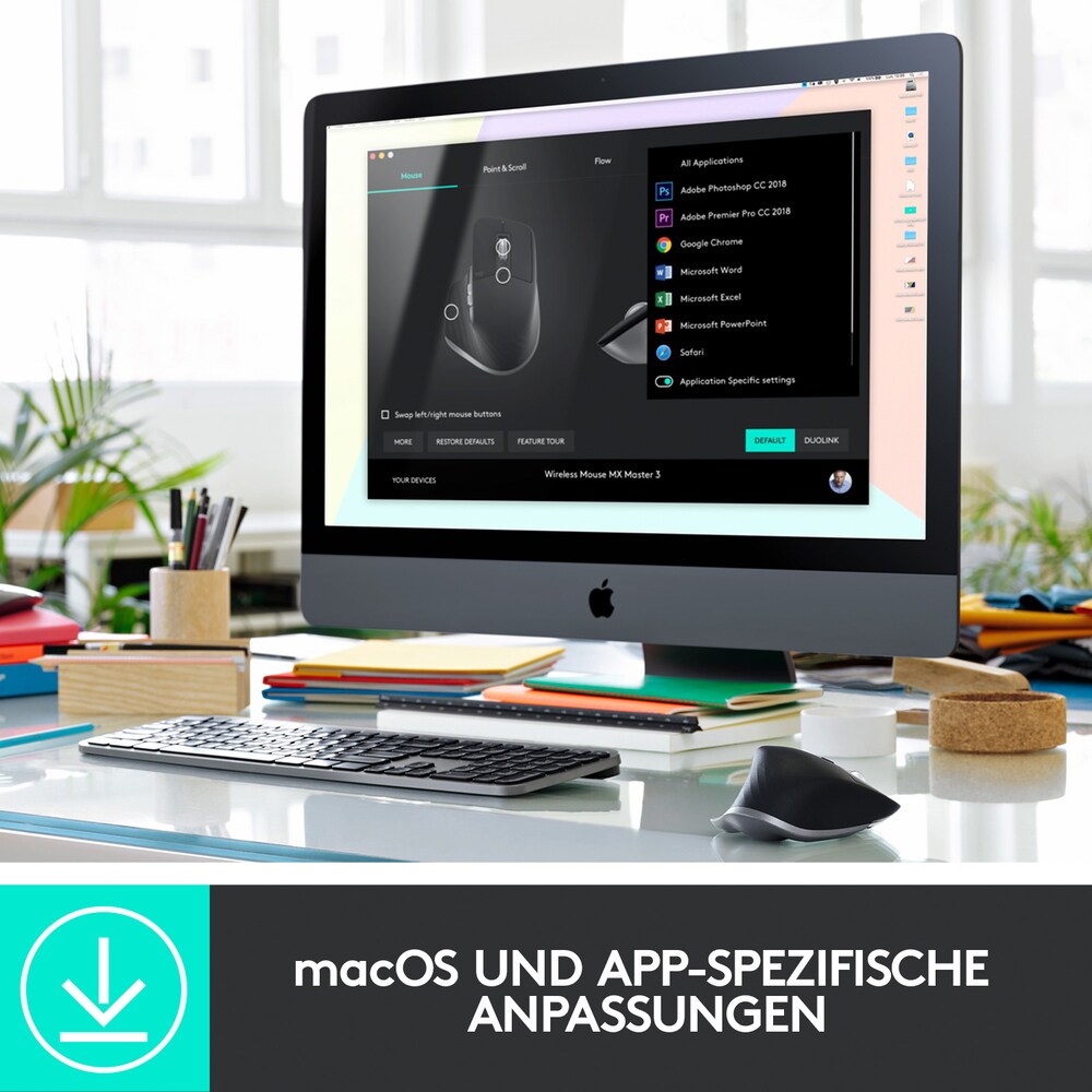 LOGITECH MX MASTER 3 für Mac Kabellose Maus, Space Grau Kabellose Maus  Kabellos in Space Grau online kaufen