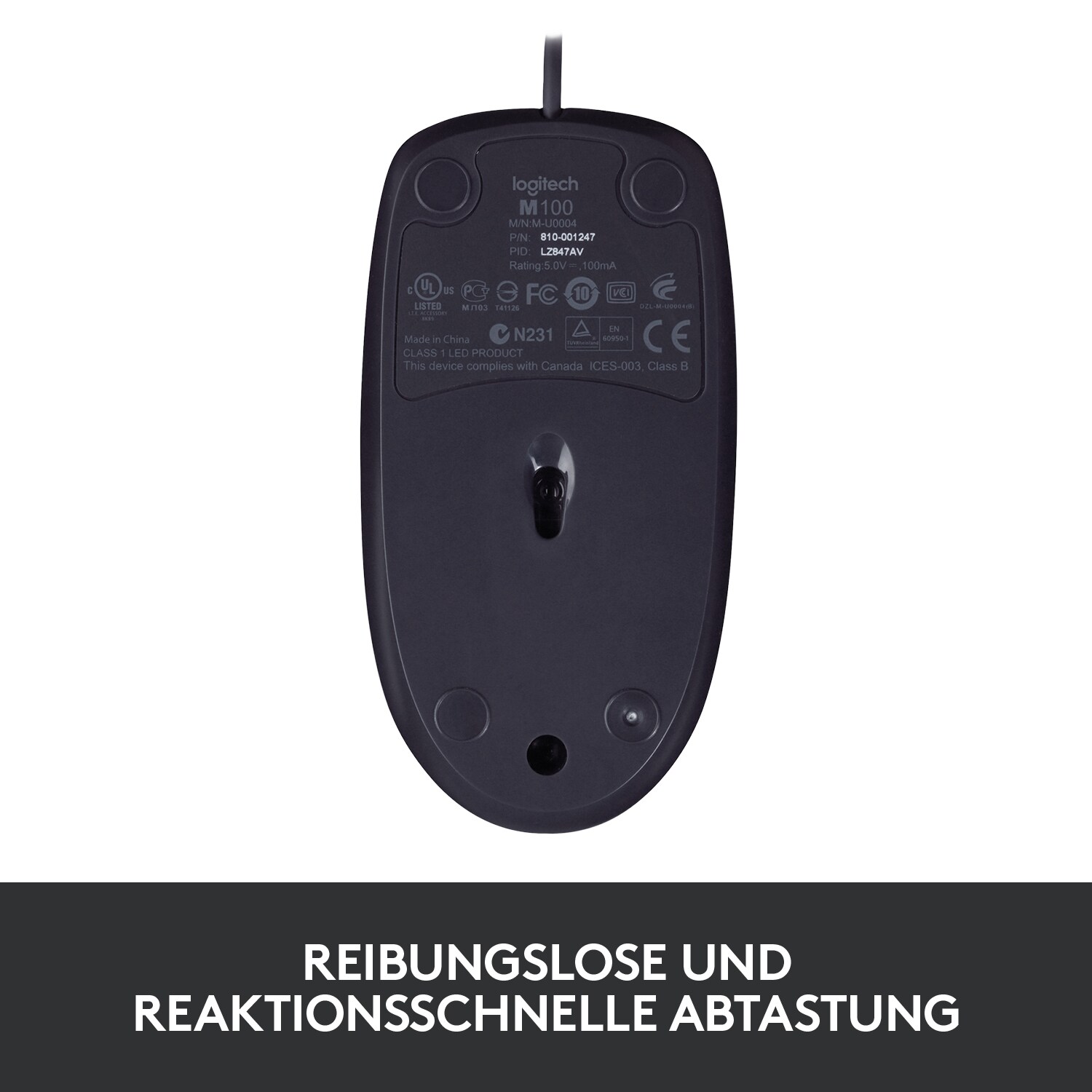 Logitech B100 Kabelgebundene Optische Maus Schwarz Bulk