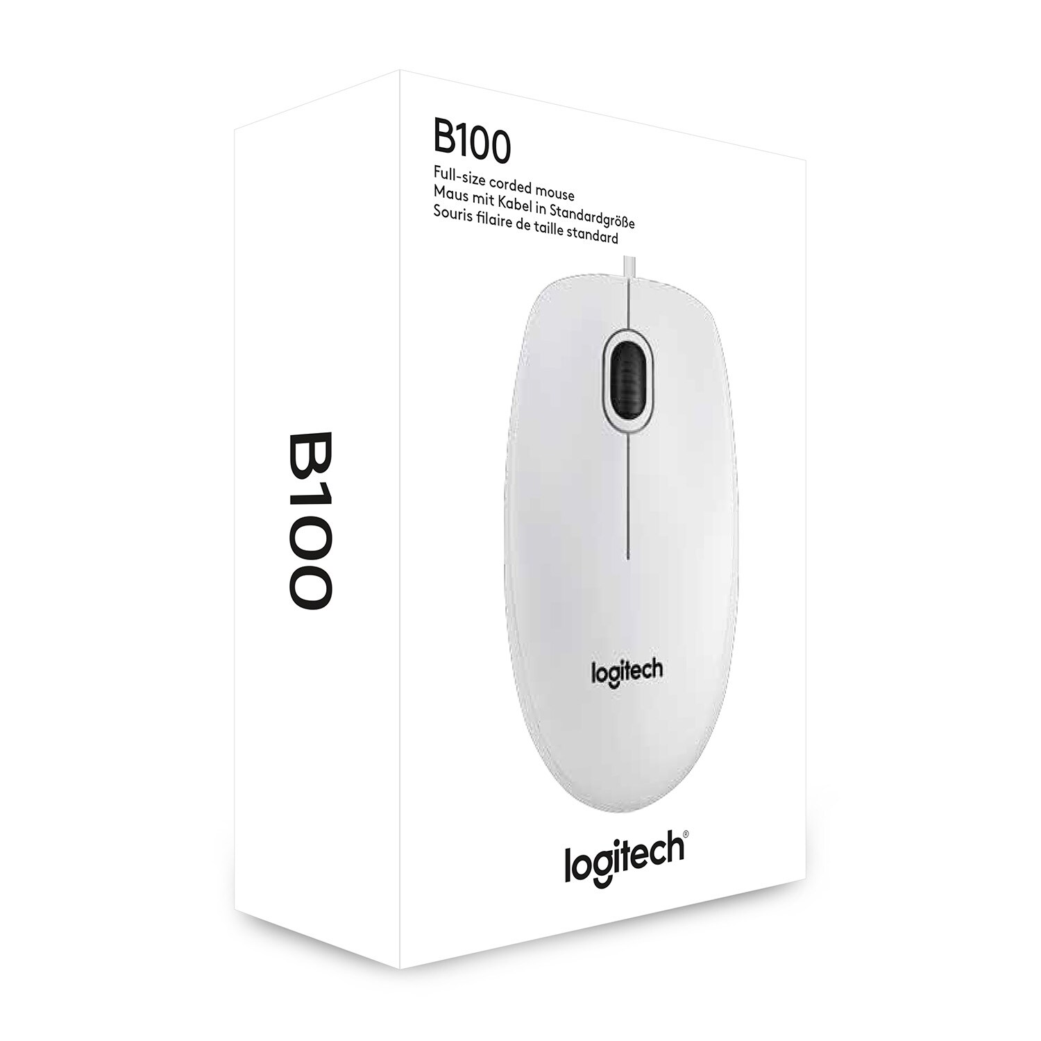 Logitech B100 Kabelgebundene Maus Weiß Bulk