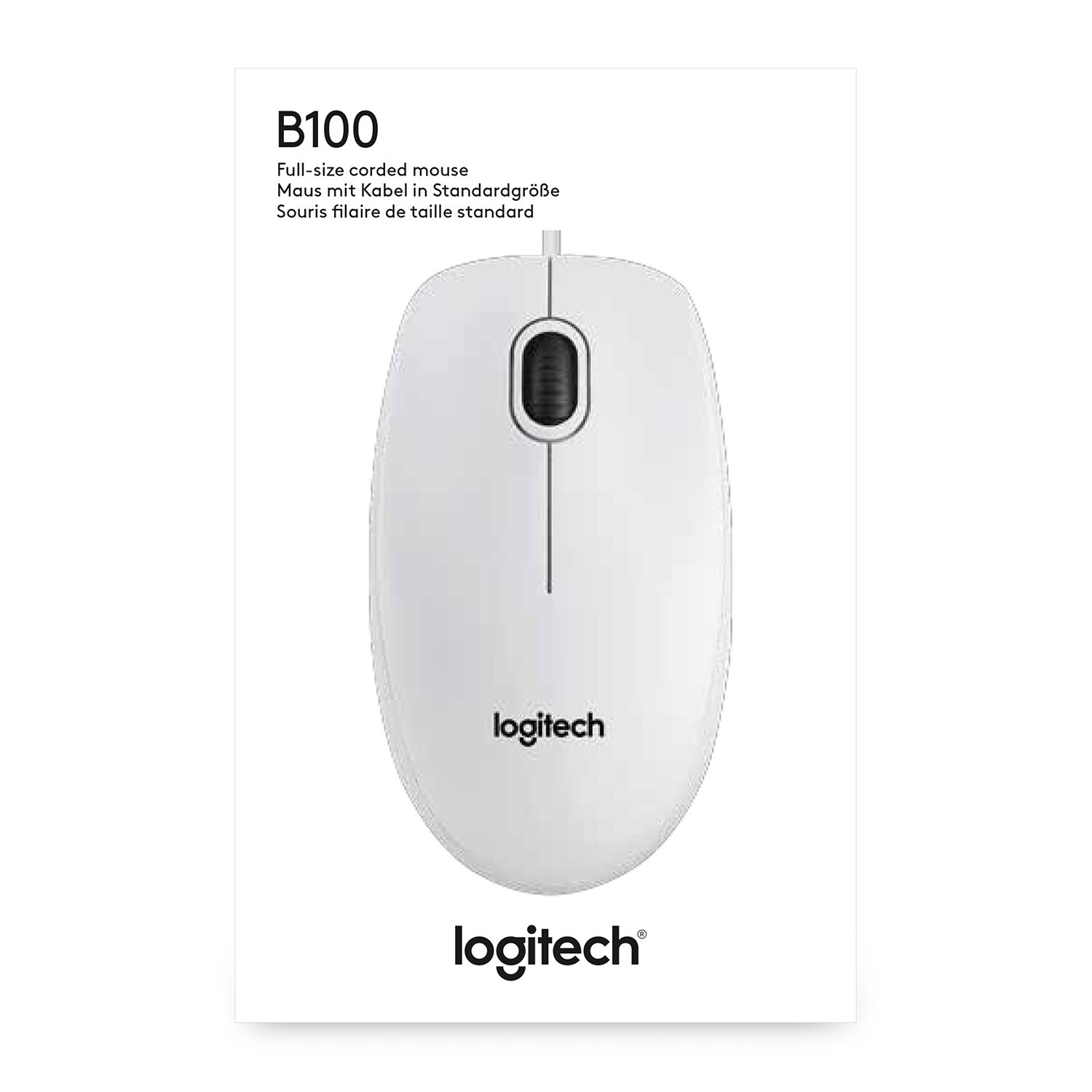 Logitech B100 Kabelgebundene Maus Weiß Bulk