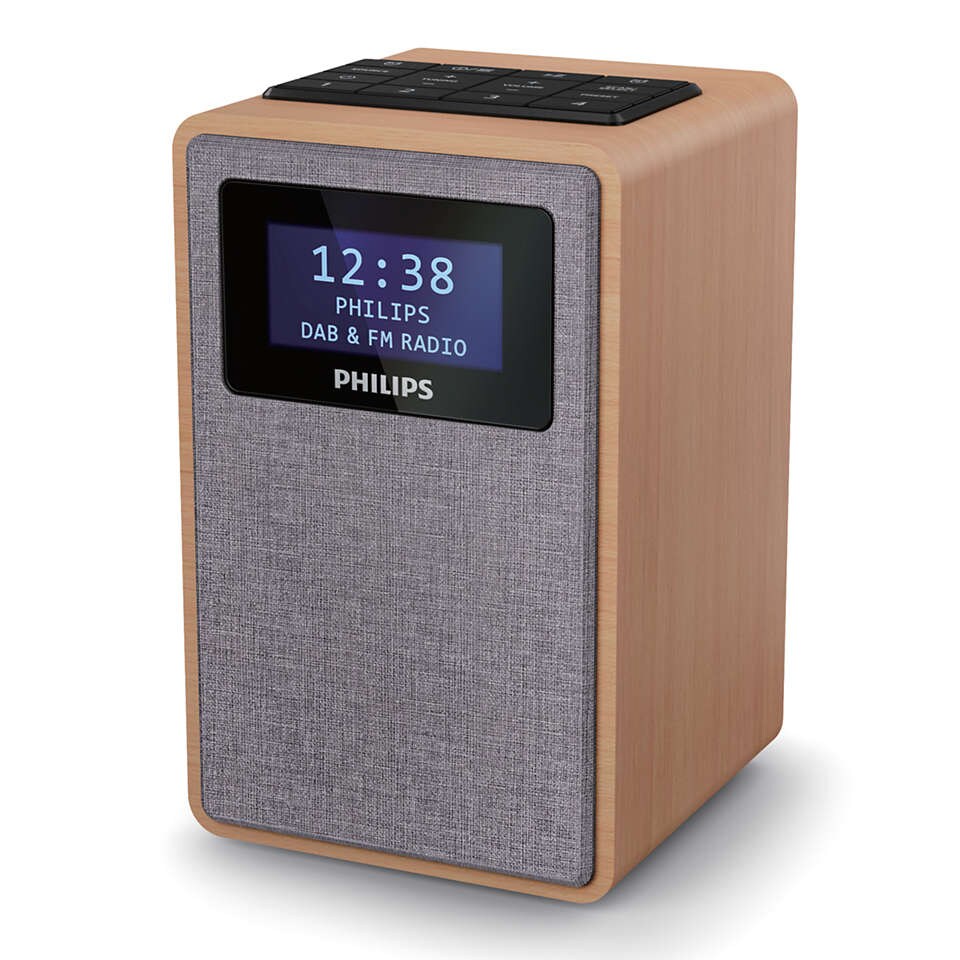 Philips TAR5005/10 Radio DAB+ Radio mit Wecker braun/grau