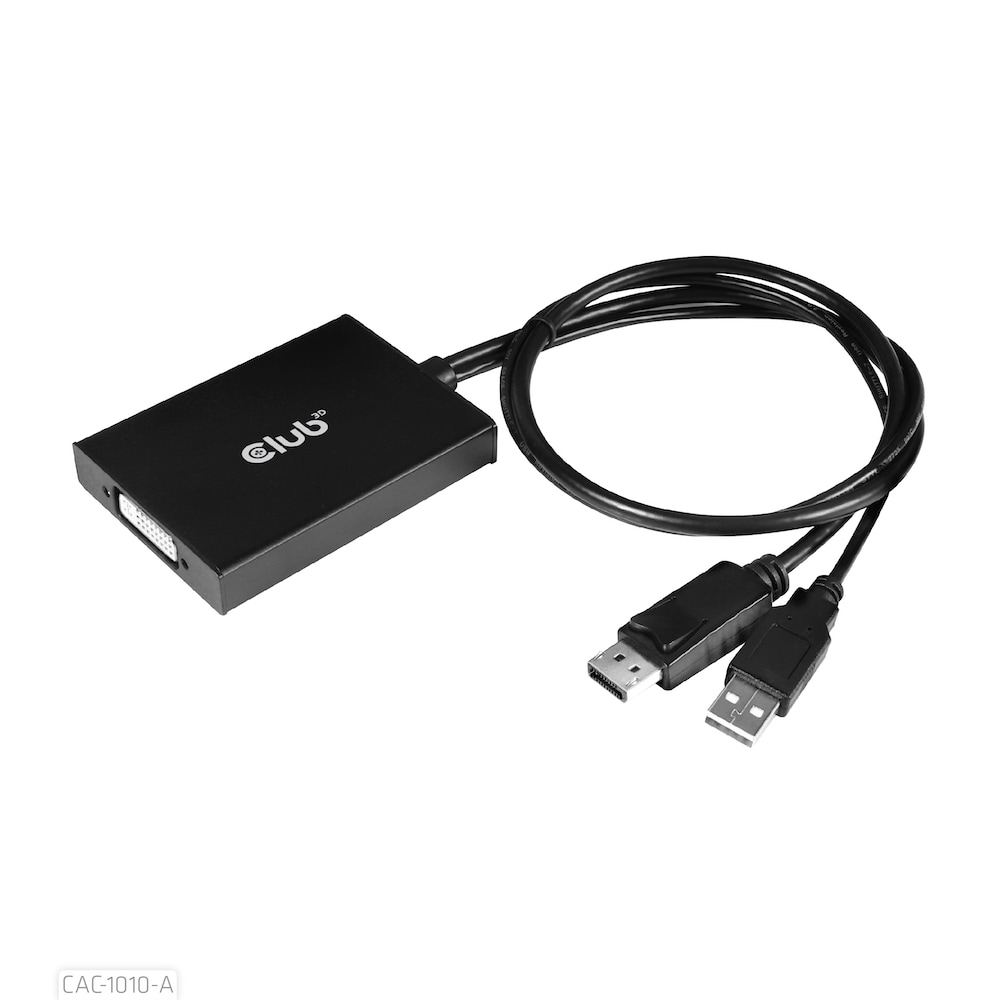 Club 3D DisplayPort Adapter zu DVI-D Dual Link HDCP off aktiv St./B. schwarz