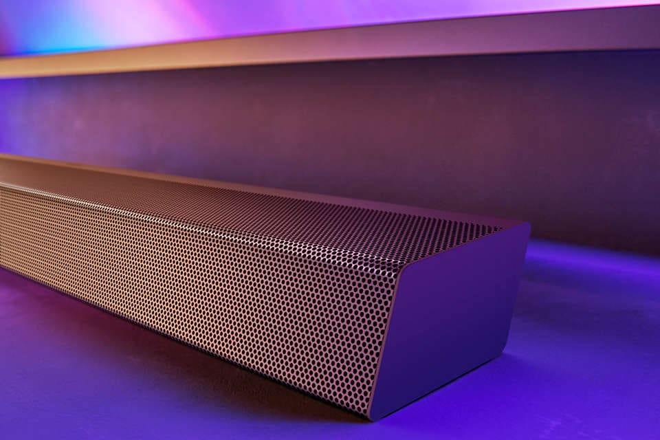 Philips Soundbar TAB8505/10 silber WLAN Bluetooth DTS kabel. Sub
