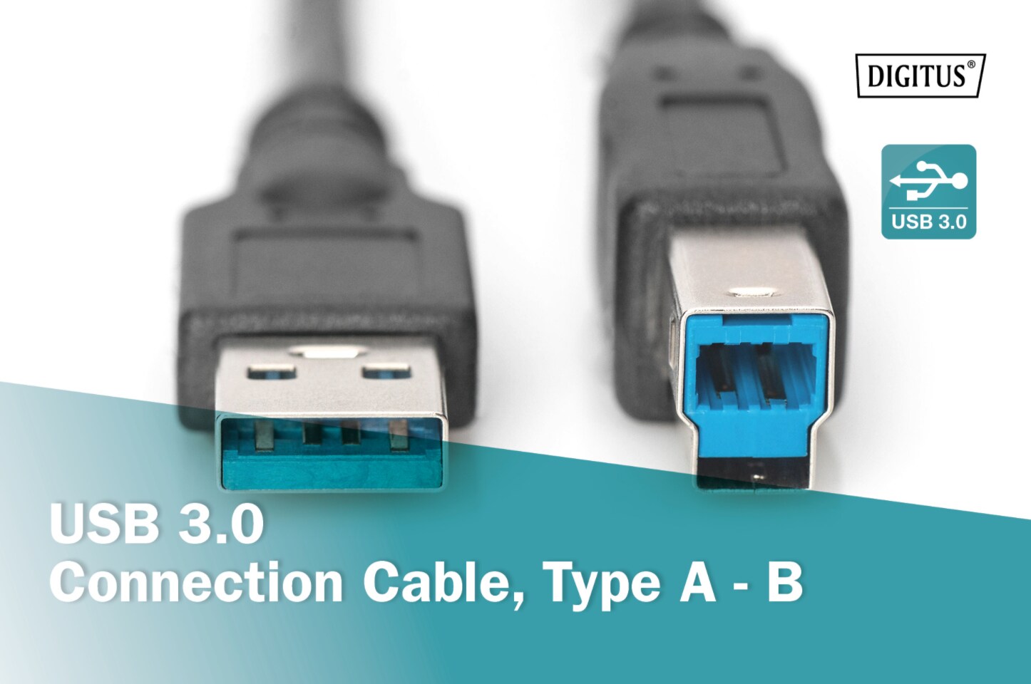 DIGITUS USB 3.0 Anschlusskabel 1,8m Typ A - B St/St, schwarz