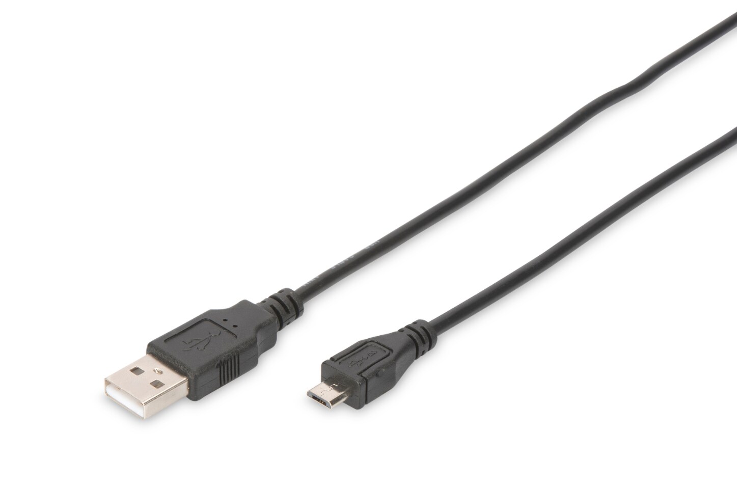 DIGITUS Micro USB 2.0 Anschlusskabel 1,0m Typ A - micro B St/St, schwarz